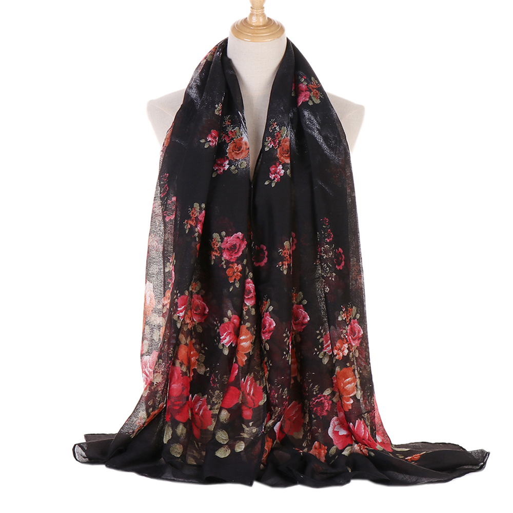 Mujeres Musulmanas Floral Pañuelo Largo Envolvente Bufanda Hiyab Turbante Bandana Gorra Sombrero Cubierta - Imagen 18 de 23