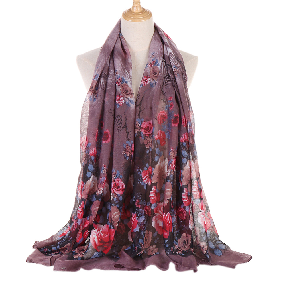 Mujeres Musulmanas Floral Pañuelo Largo Envolvente Bufanda Hiyab Turbante Bandana Gorra Sombrero Cubierta - Imagen 21 de 23
