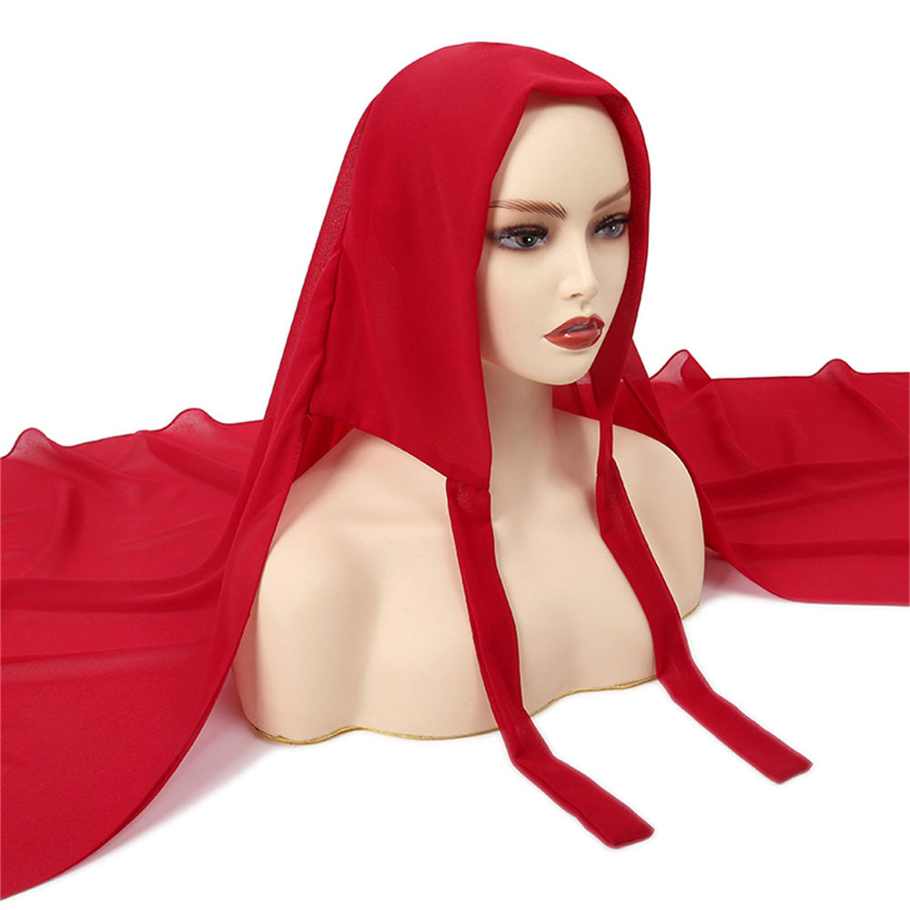 Plian Women Muslim Chiffon Instant Hijab Long Scarf Islam Shawl Turban Head Wrap - Picture 21 of 27