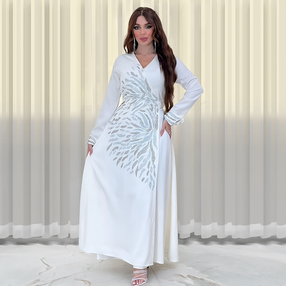 Women Muslim Maxi Dress Open Wrap Kaftan Cocktail Party Abaya Cocktail Dresses - Bild 10 von 11