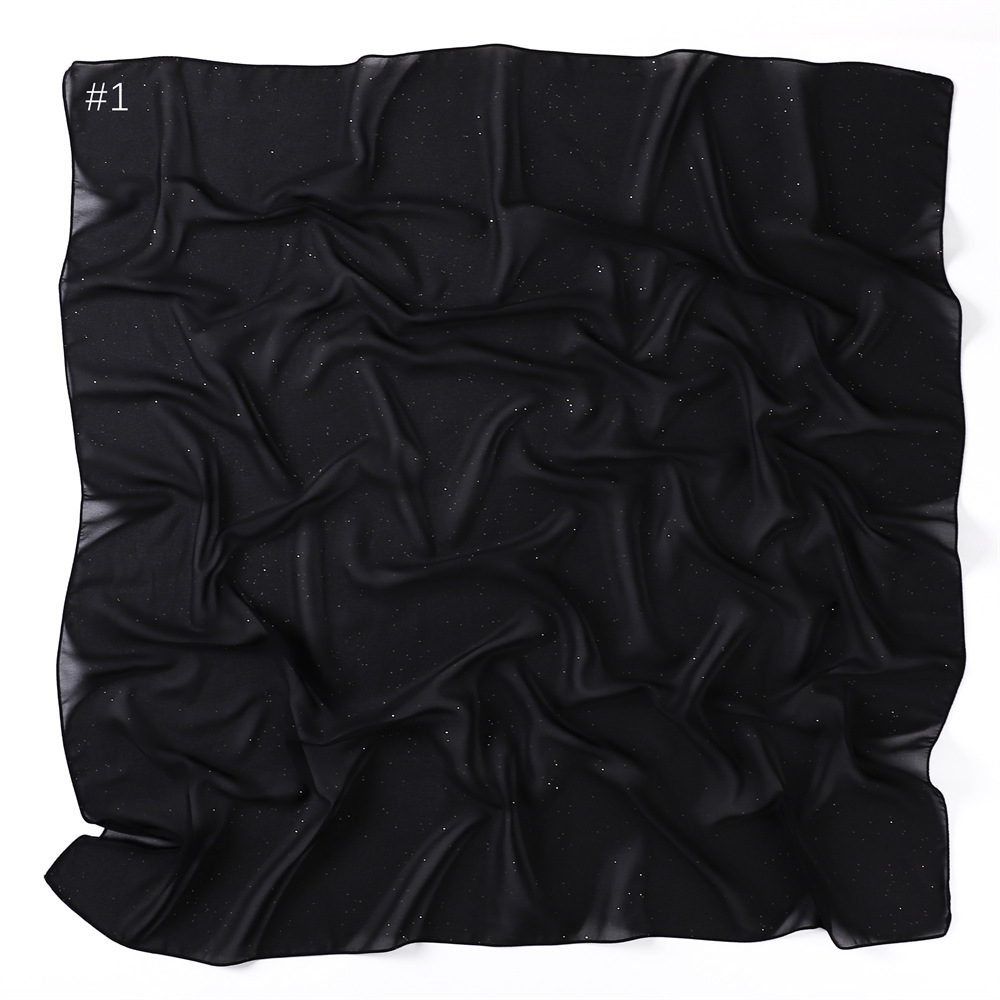 Bufanda cuadrada de gasa brillante para mujeres islámicas pañuelos pañales pañuelo 90*90 cm - Imagen 25 de 42