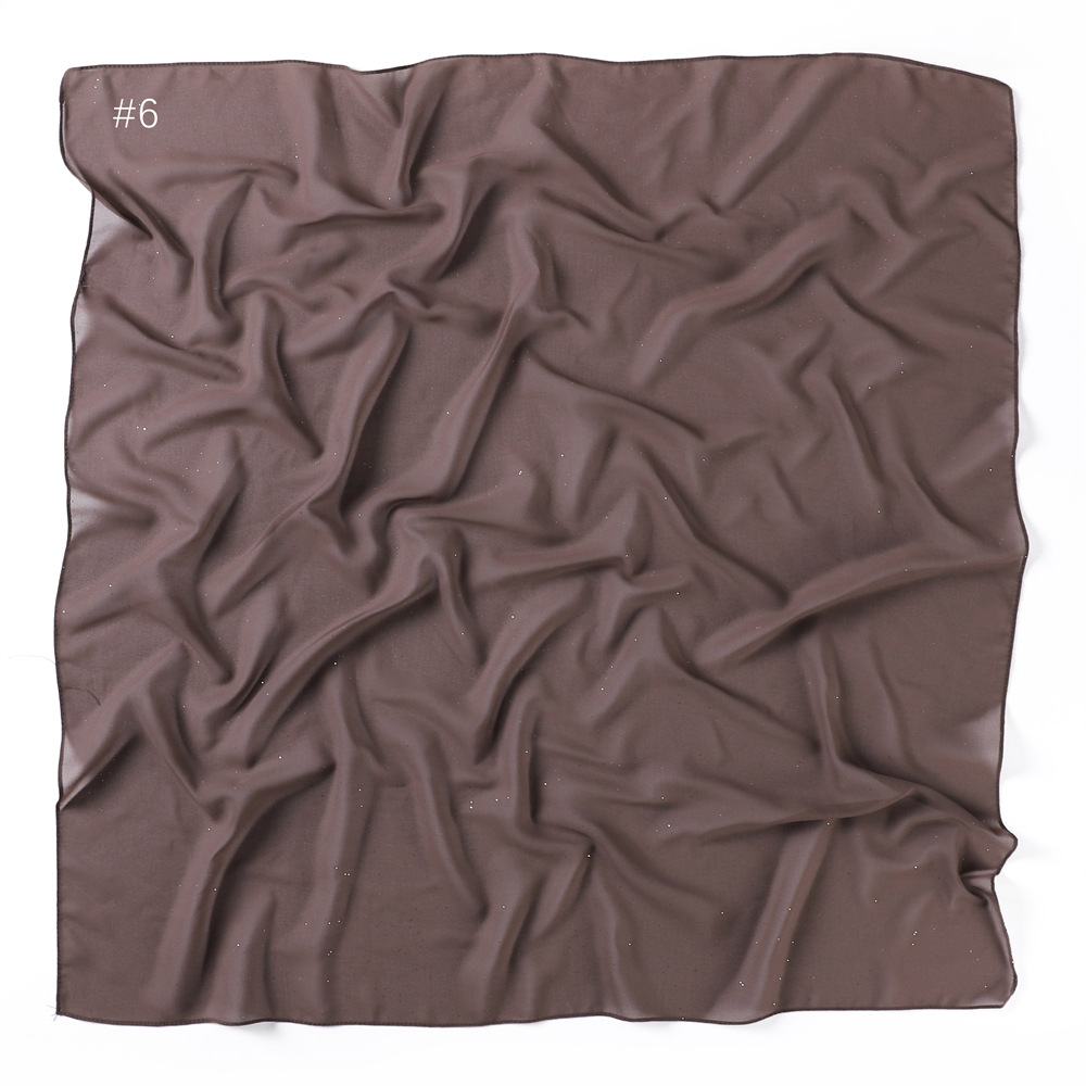 Bufanda cuadrada de gasa brillante para mujeres islámicas pañuelos pañales pañuelo 90*90 cm - Imagen 30 de 42