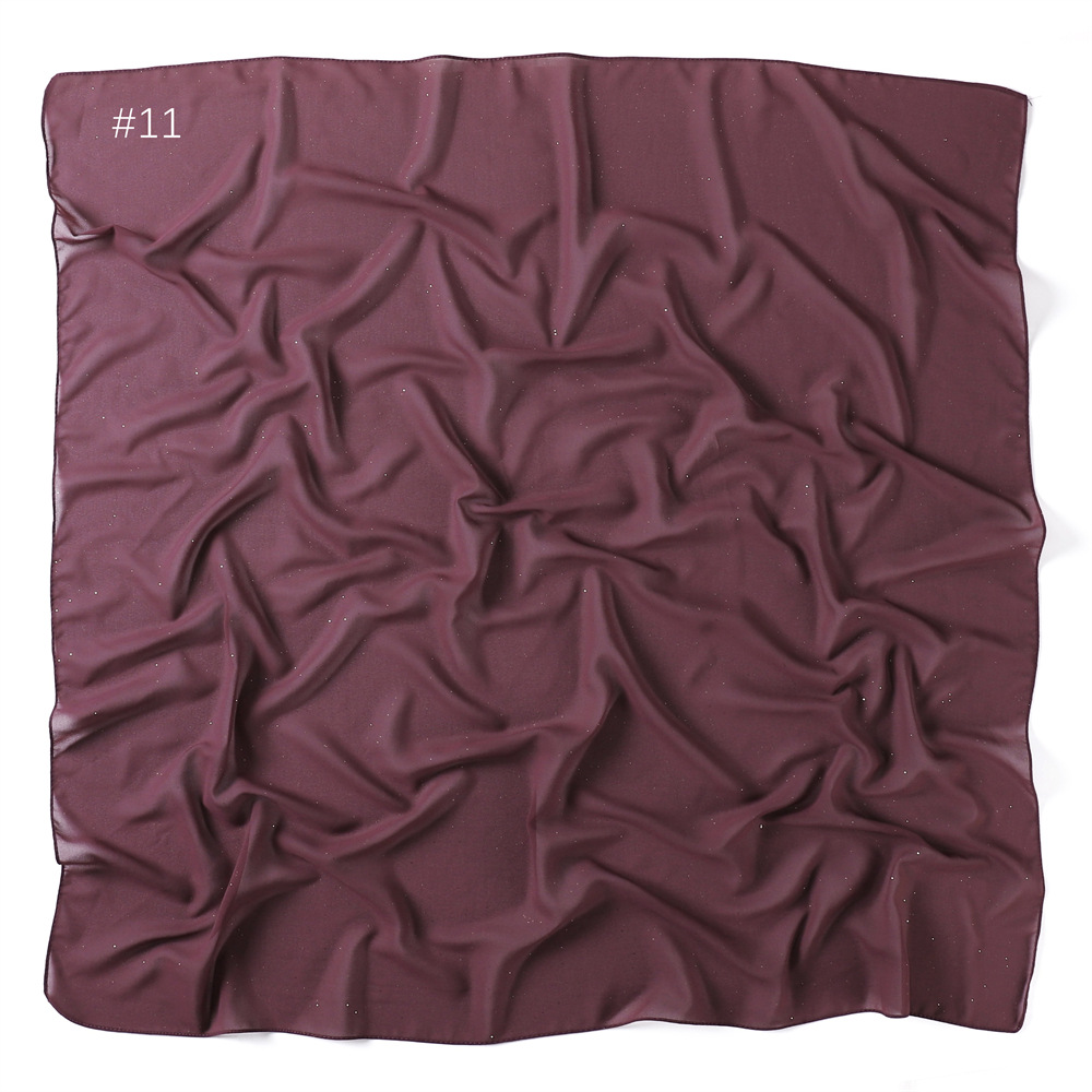 Bufanda cuadrada de gasa brillante para mujeres islámicas pañuelos pañales pañuelo 90*90 cm - Imagen 35 de 42