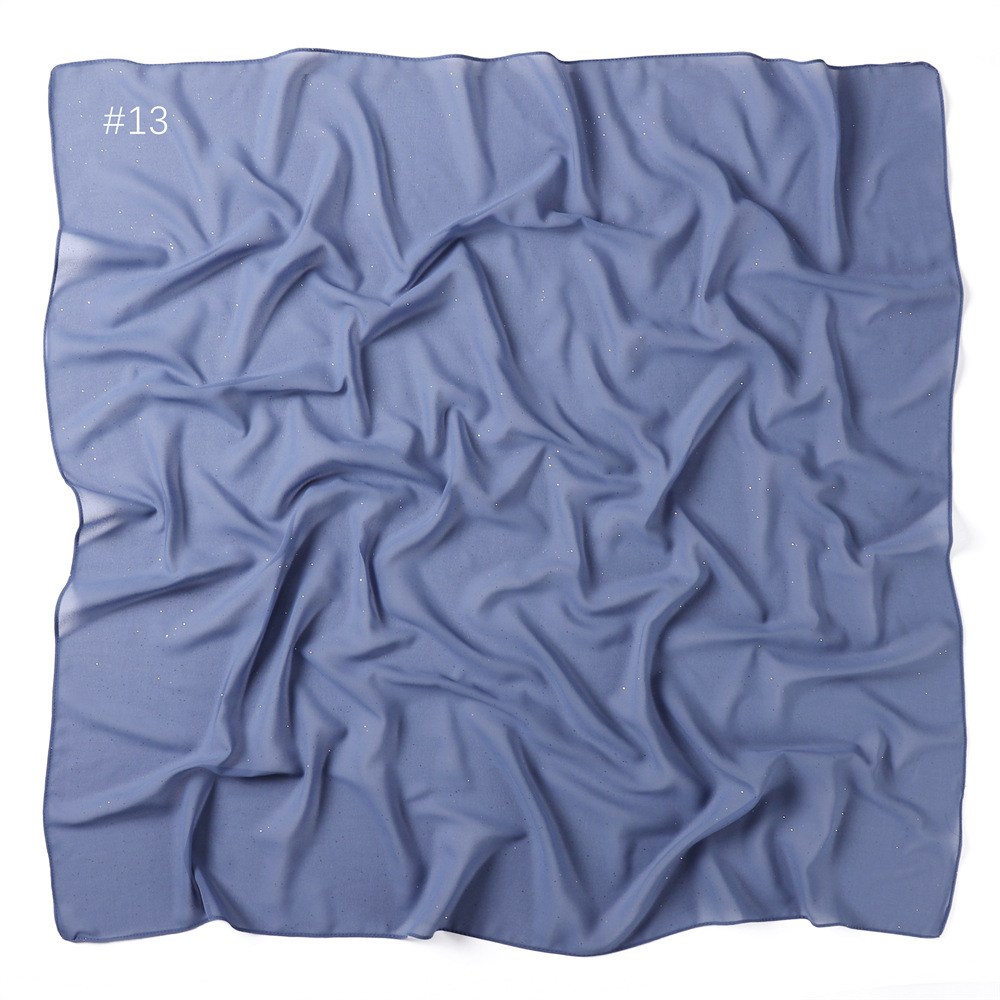 Bufanda cuadrada de gasa brillante para mujeres islámicas pañuelos pañales pañuelo 90*90 cm - Imagen 37 de 42