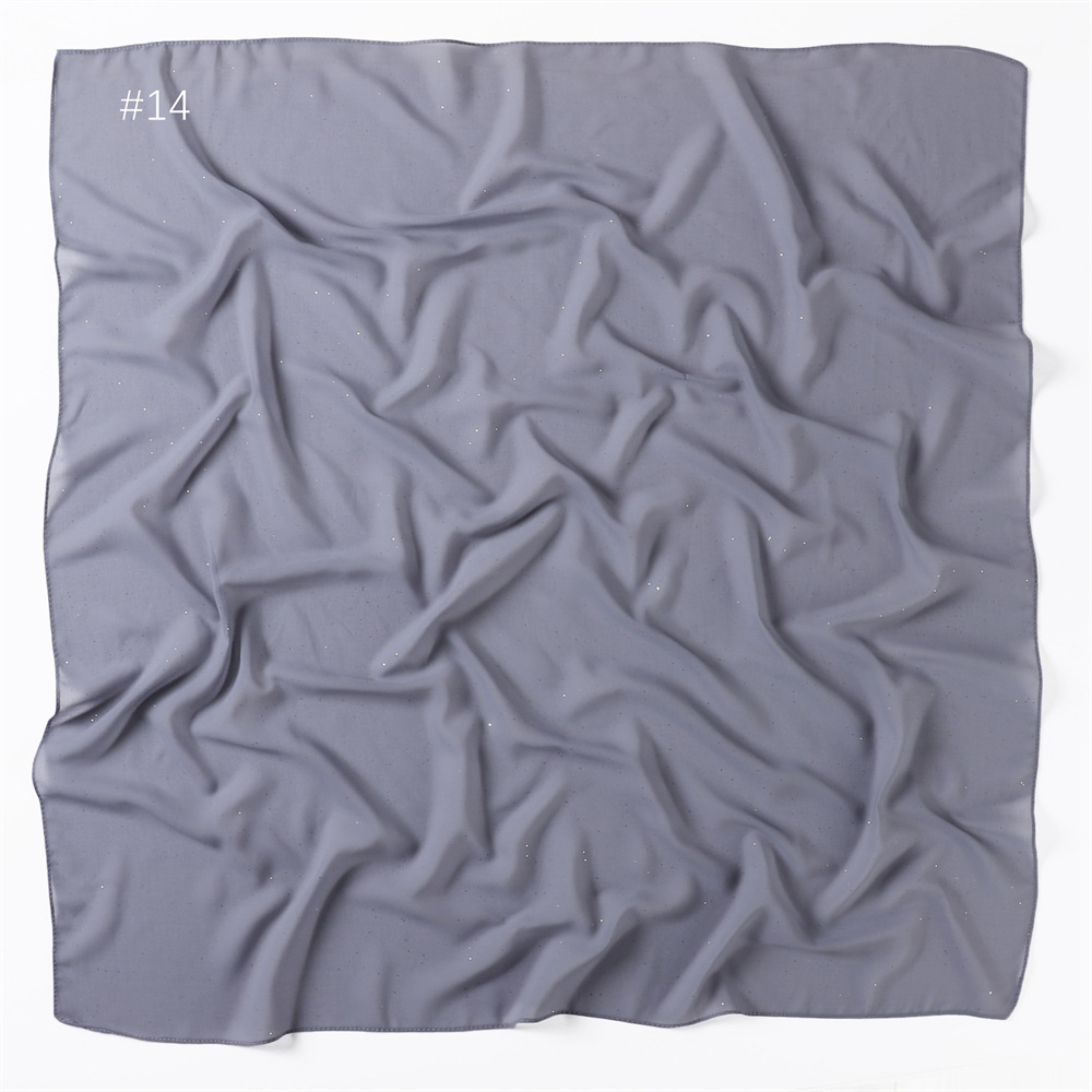 Bufanda cuadrada de gasa brillante para mujeres islámicas pañuelos pañales pañuelo 90*90 cm - Imagen 38 de 42
