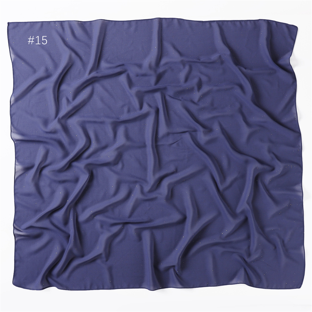 Bufanda cuadrada de gasa brillante para mujeres islámicas pañuelos pañales pañuelo 90*90 cm - Imagen 39 de 42