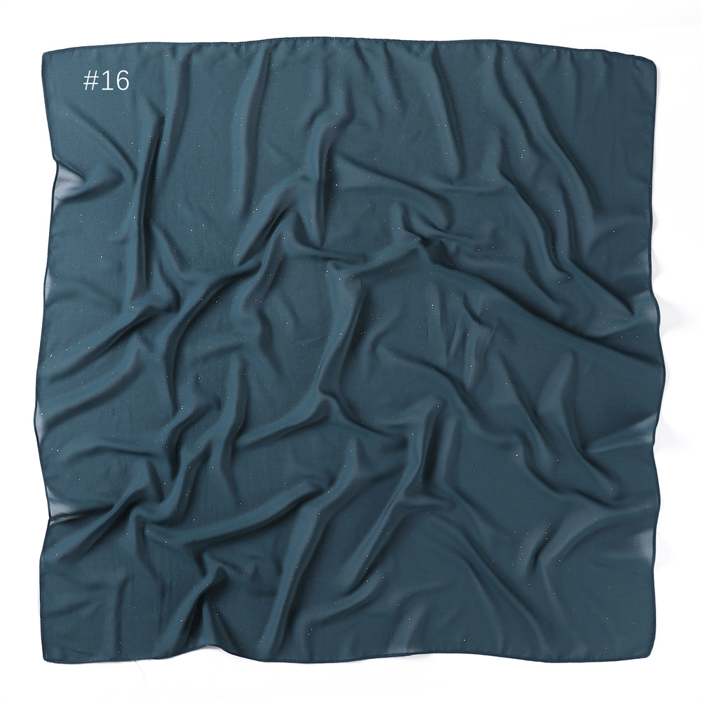 Bufanda cuadrada de gasa brillante para mujeres islámicas pañuelos pañales pañuelo 90*90 cm - Imagen 40 de 42