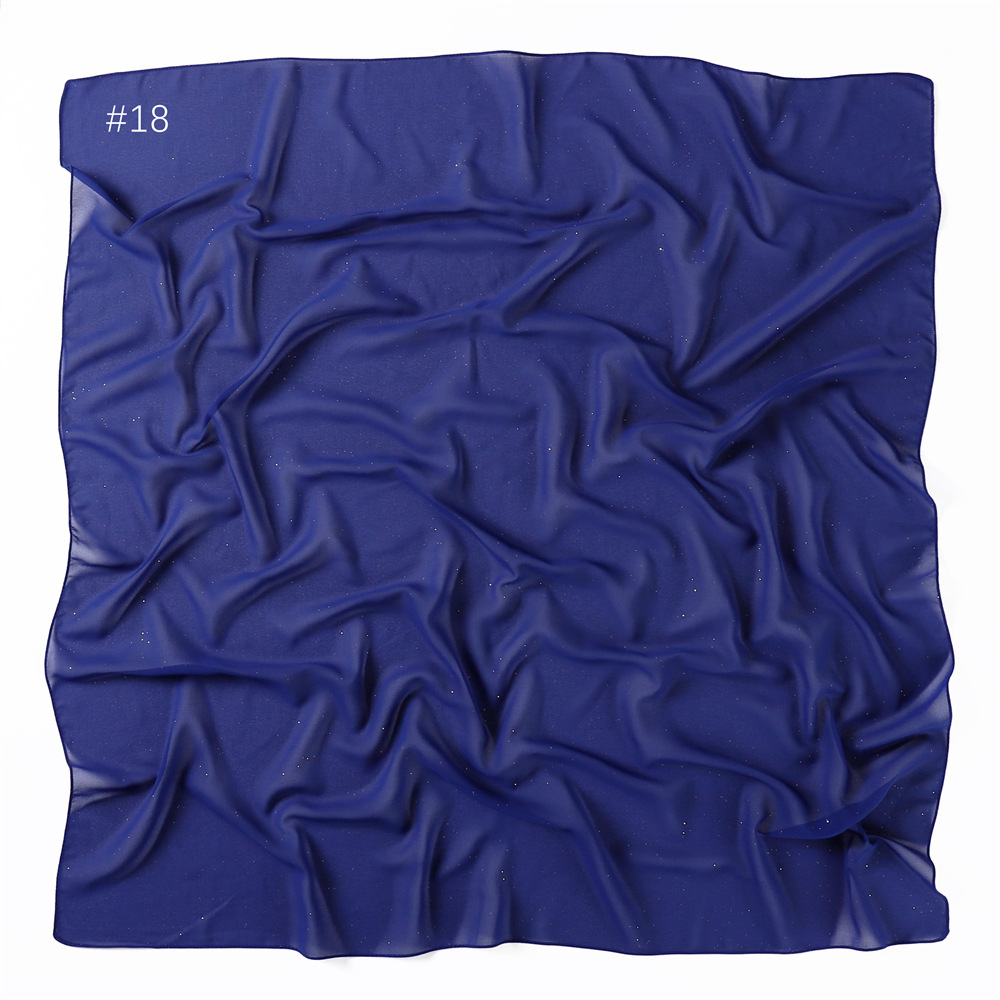 Bufanda cuadrada de gasa brillante para mujeres islámicas pañuelos pañales pañuelo 90*90 cm - Imagen 42 de 42
