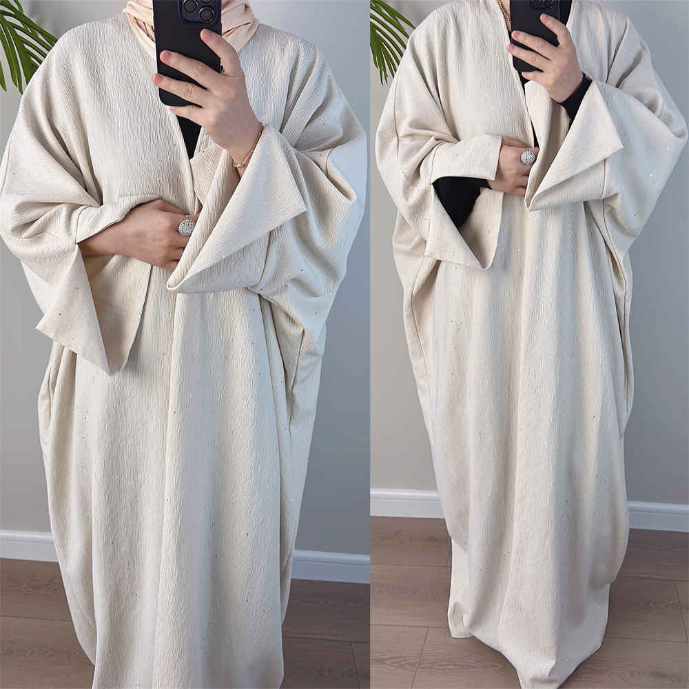 Muslim Women Open Kimono Abaya Cardigan Maxi Dress Dubai Arab Robe Dress Gown - Picture 16 of 22