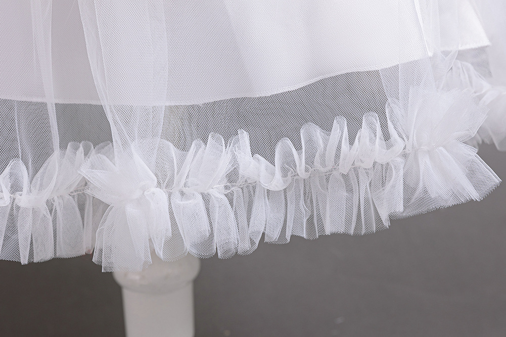 Kids Princess Flower Girls Puffy Lace Mesh Tutu Dress Birthday Wedding Ball Gown - Picture 50 of 54