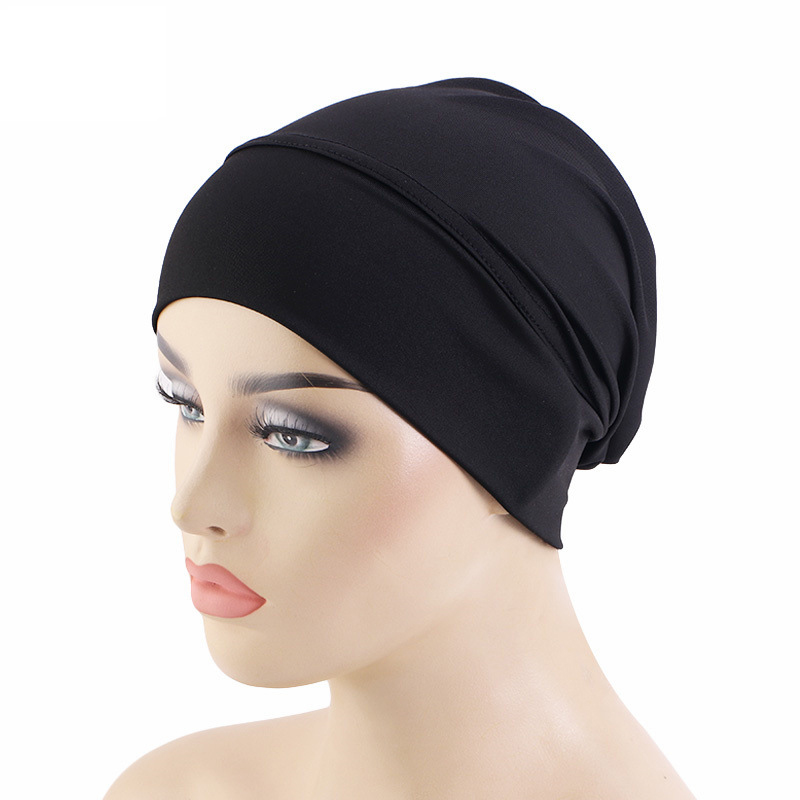 Soft Underscarf Inner Hat Women Turban Muslim Head Wrap Bonnet Chemo Cap Beanies - Imagen 15 de 18