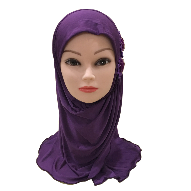 2-6Y Kids Girls Hijab Amira Turban Muslim Bonnet Shawls Headscarf Islamic Wrap - Picture 147 of 302
