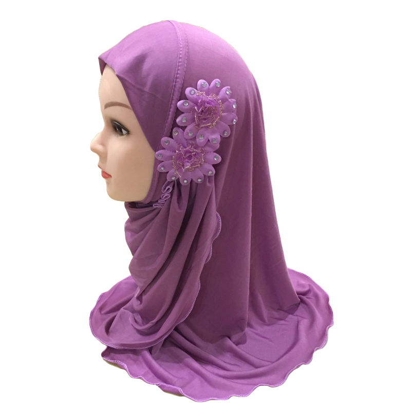 2-6Y Kids Girls Hijab Amira Turban Muslim Bonnet Shawls Headscarf Islamic Wrap - Picture 151 of 302