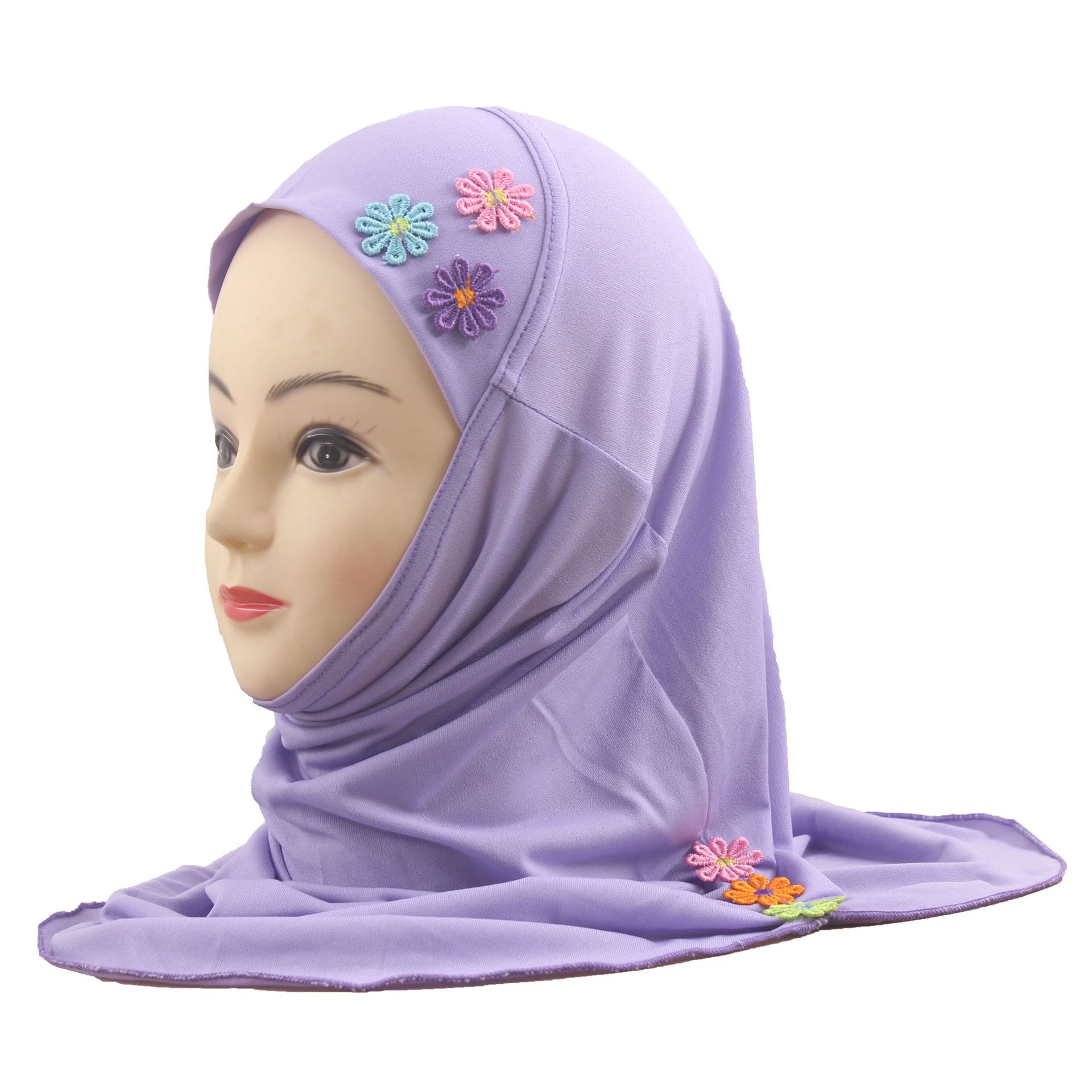 2-6Y Kids Girls Hijab Amira Turban Muslim Bonnet Shawls Headscarf Islamic Wrap - Picture 218 of 302
