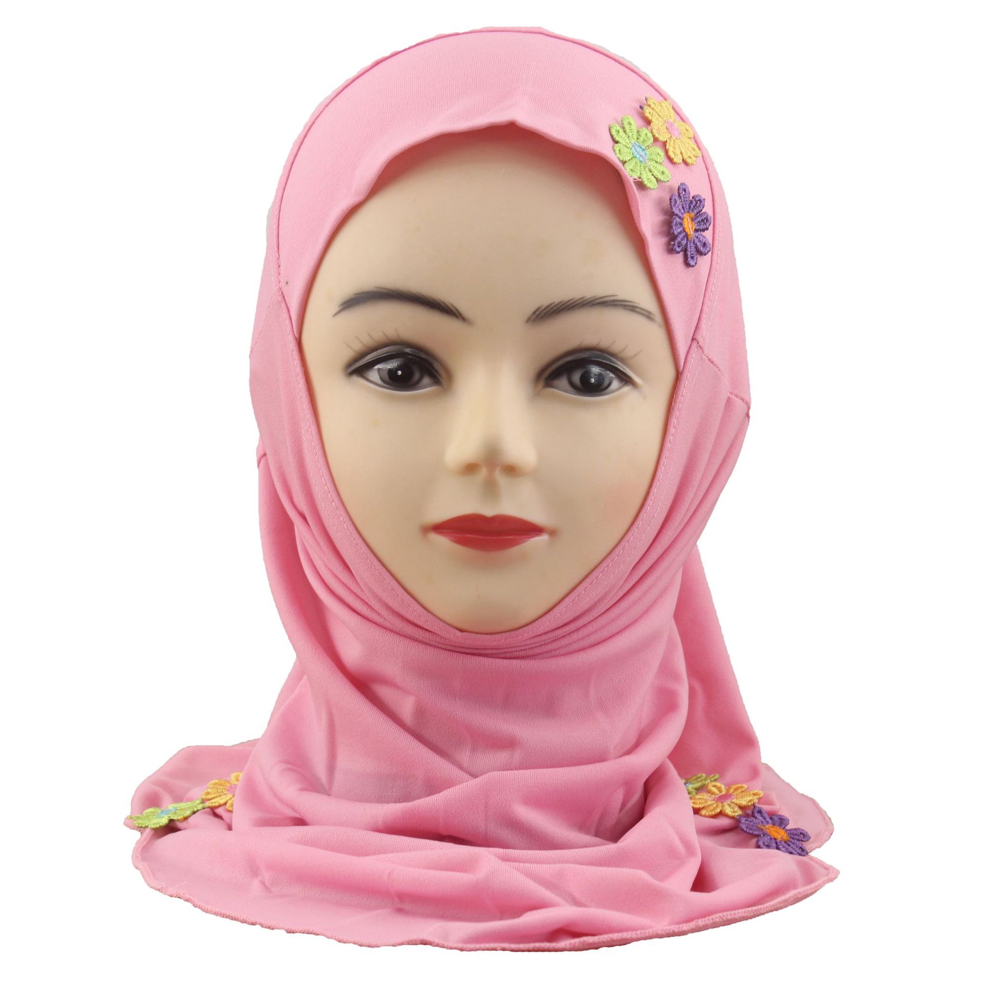 2-6Y Kids Girls Hijab Amira Turban Muslim Bonnet Shawls Headscarf Islamic Wrap - Picture 220 of 302