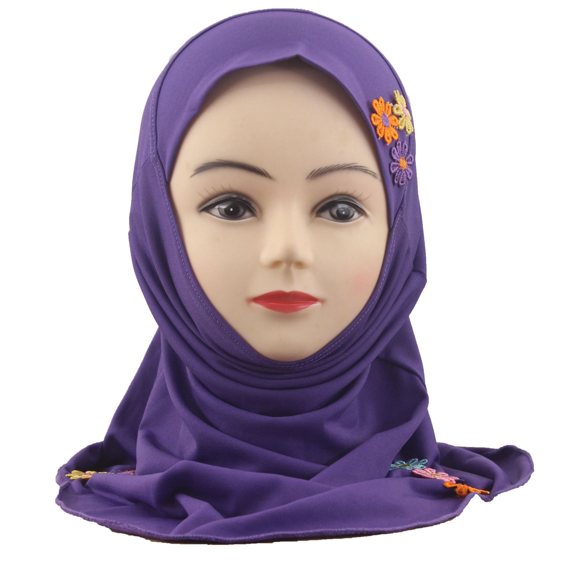 2-6Y Kids Girls Hijab Amira Turban Muslim Bonnet Shawls Headscarf Islamic Wrap - Picture 221 of 302