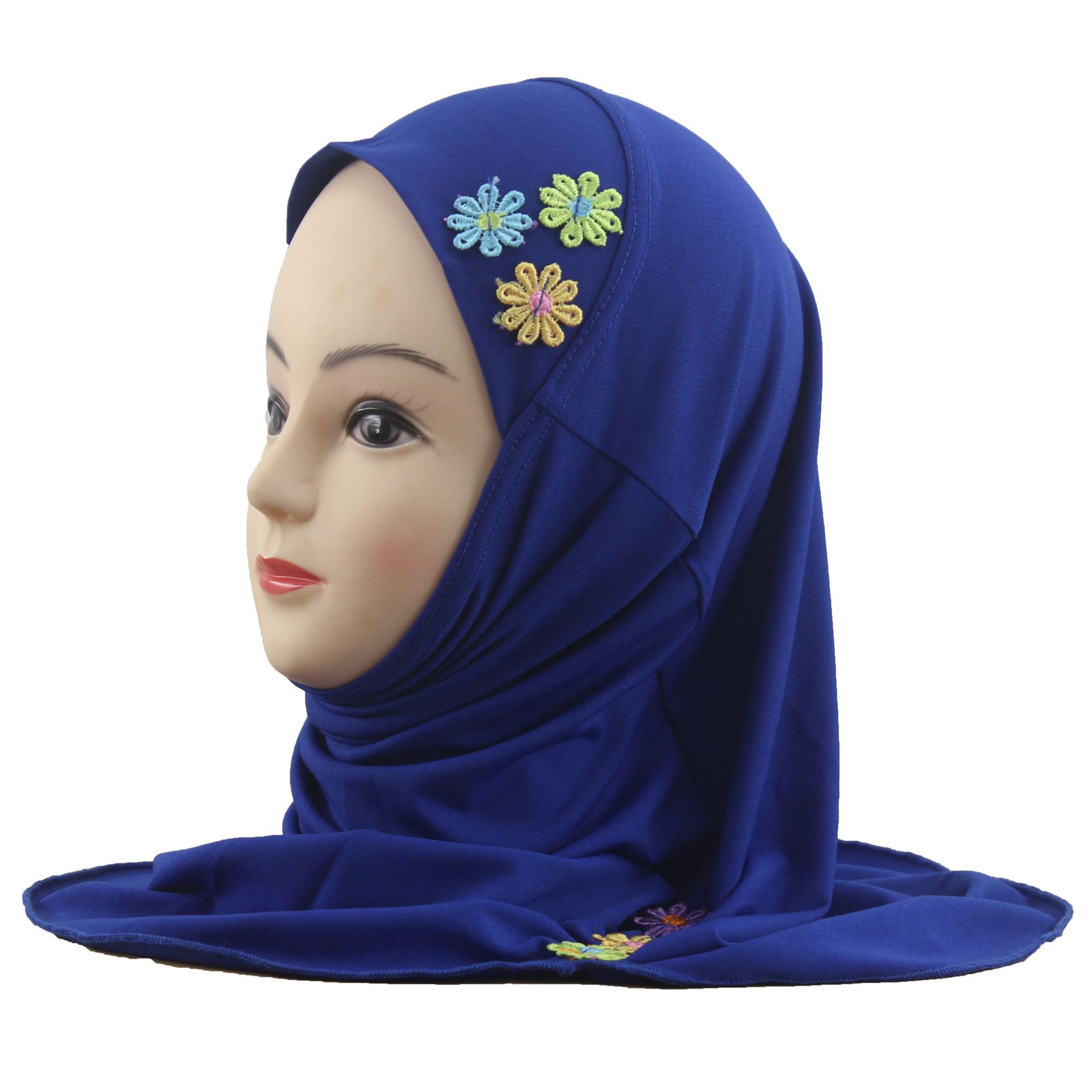2-6Y Kids Girls Hijab Amira Turban Muslim Bonnet Shawls Headscarf Islamic Wrap - Picture 226 of 302