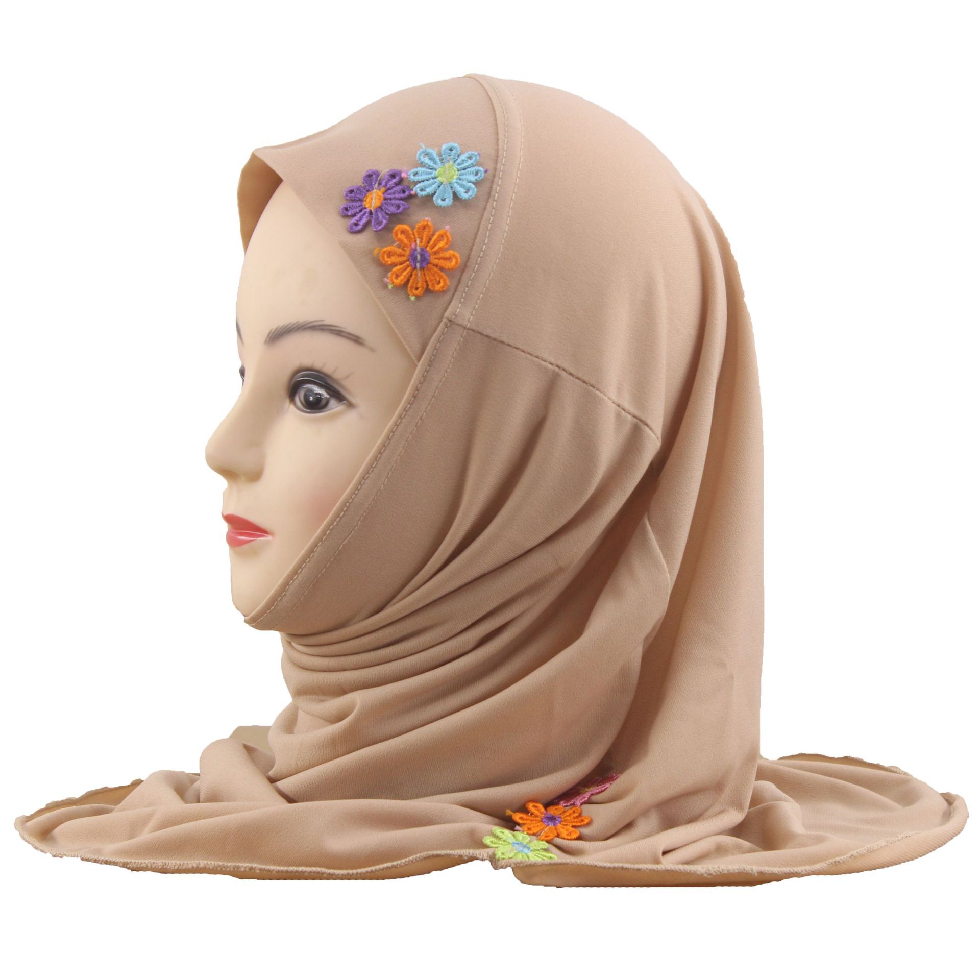 2-6Y Kids Girls Hijab Amira Turban Muslim Bonnet Shawls Headscarf Islamic Wrap - Picture 230 of 302