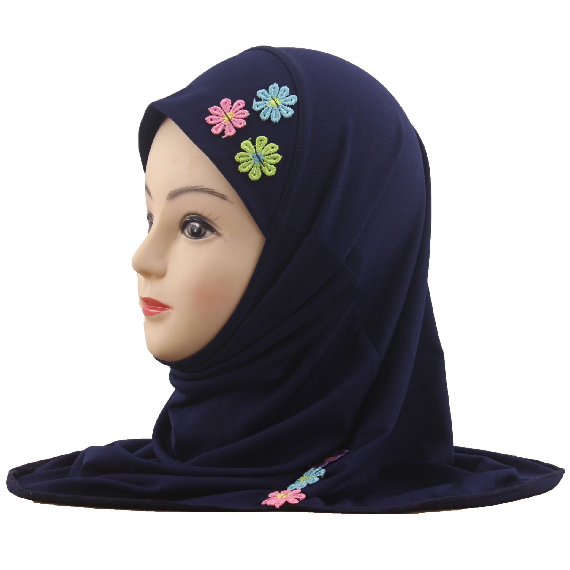 2-6Y Kids Girls Hijab Amira Turban Muslim Bonnet Shawls Headscarf Islamic Wrap - Picture 231 of 302