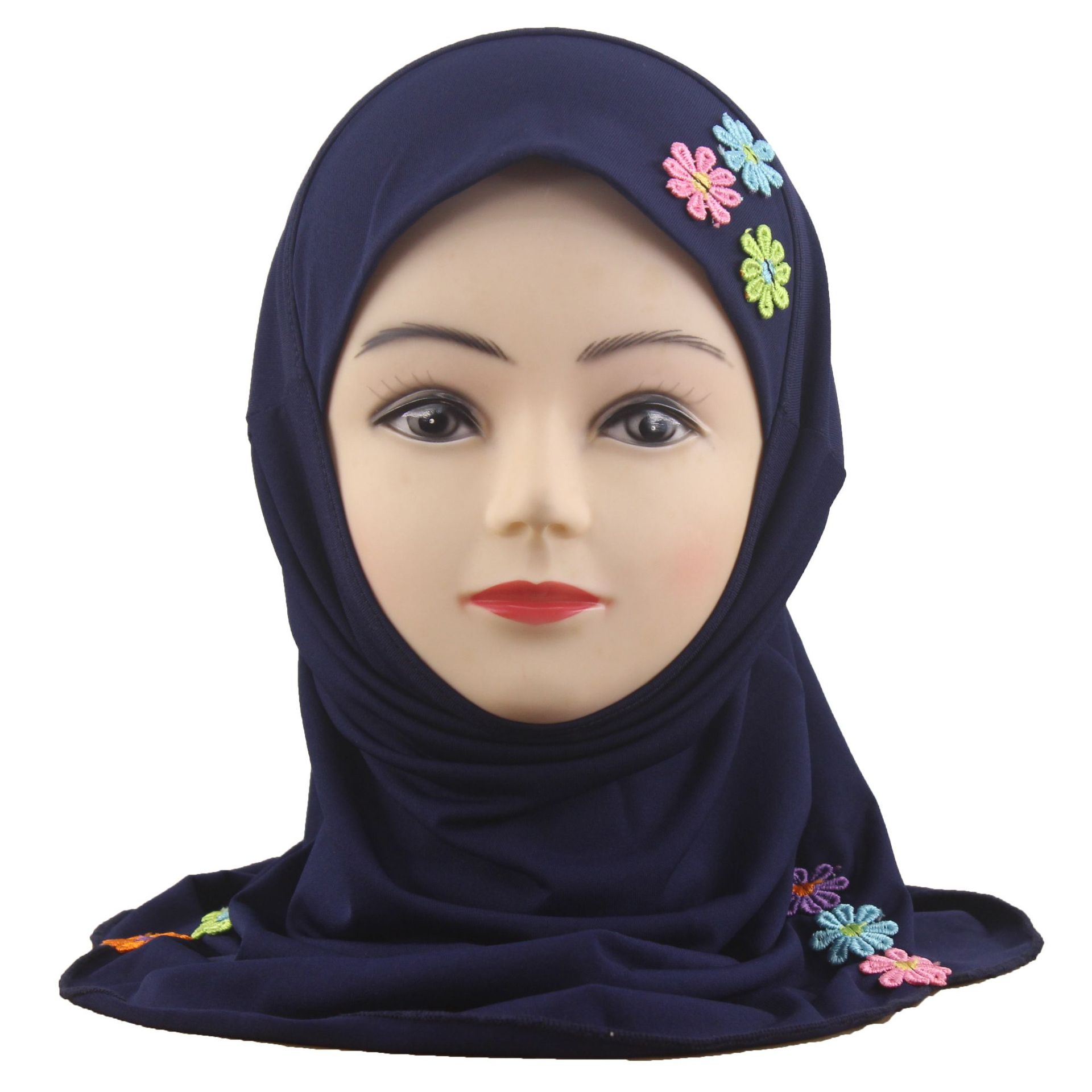 2-6Y Kids Girls Hijab Amira Turban Muslim Bonnet Shawls Headscarf Islamic Wrap - Picture 232 of 302