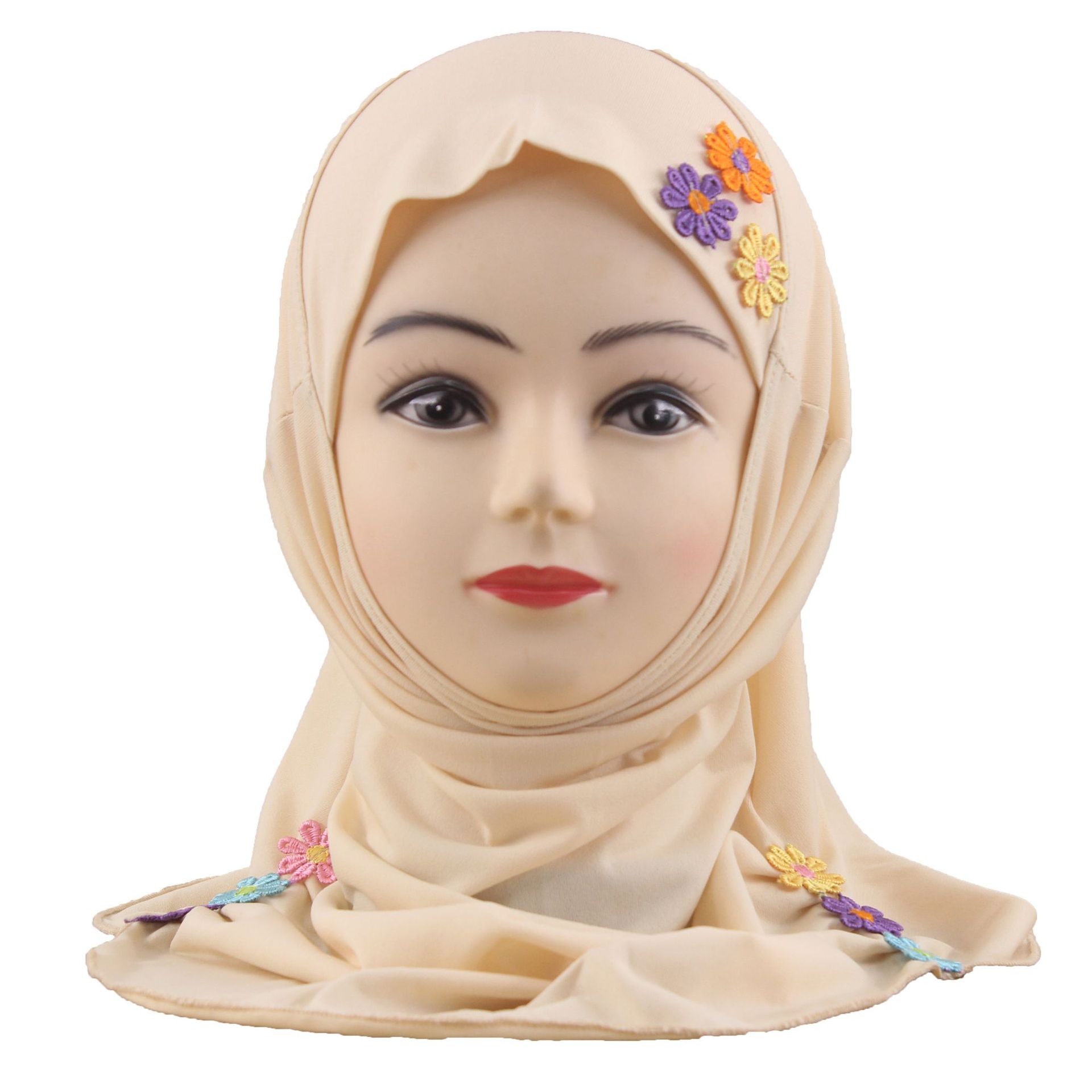 2-6Y Kids Girls Hijab Amira Turban Muslim Bonnet Shawls Headscarf Islamic Wrap - Picture 234 of 302