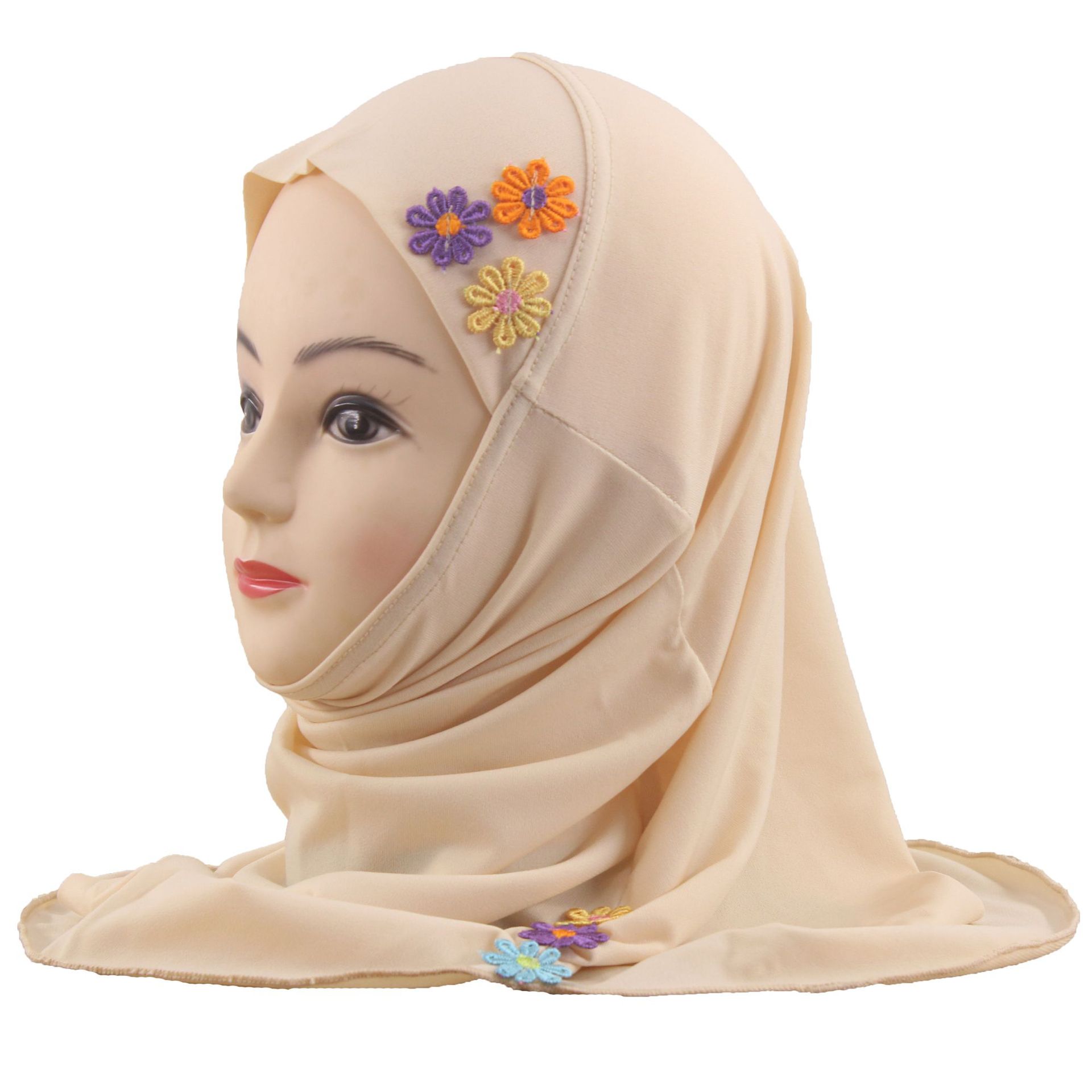 2-6Y Kids Girls Hijab Amira Turban Muslim Bonnet Shawls Headscarf Islamic Wrap - Picture 233 of 302