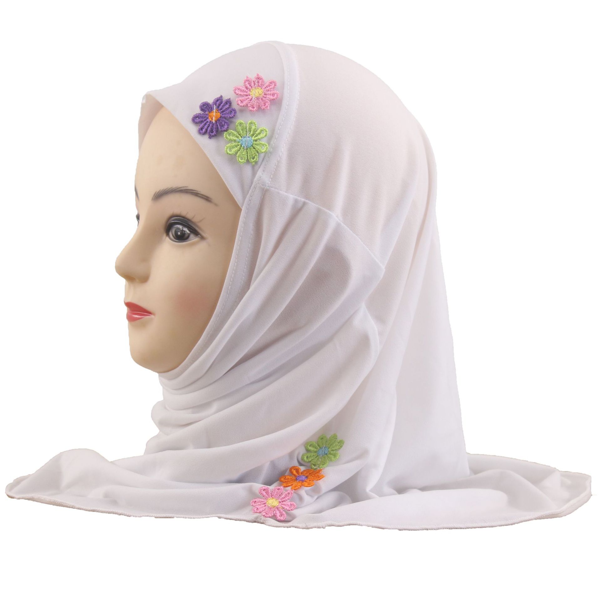 2-6Y Kids Girls Hijab Amira Turban Muslim Bonnet Shawls Headscarf Islamic Wrap - Picture 235 of 302