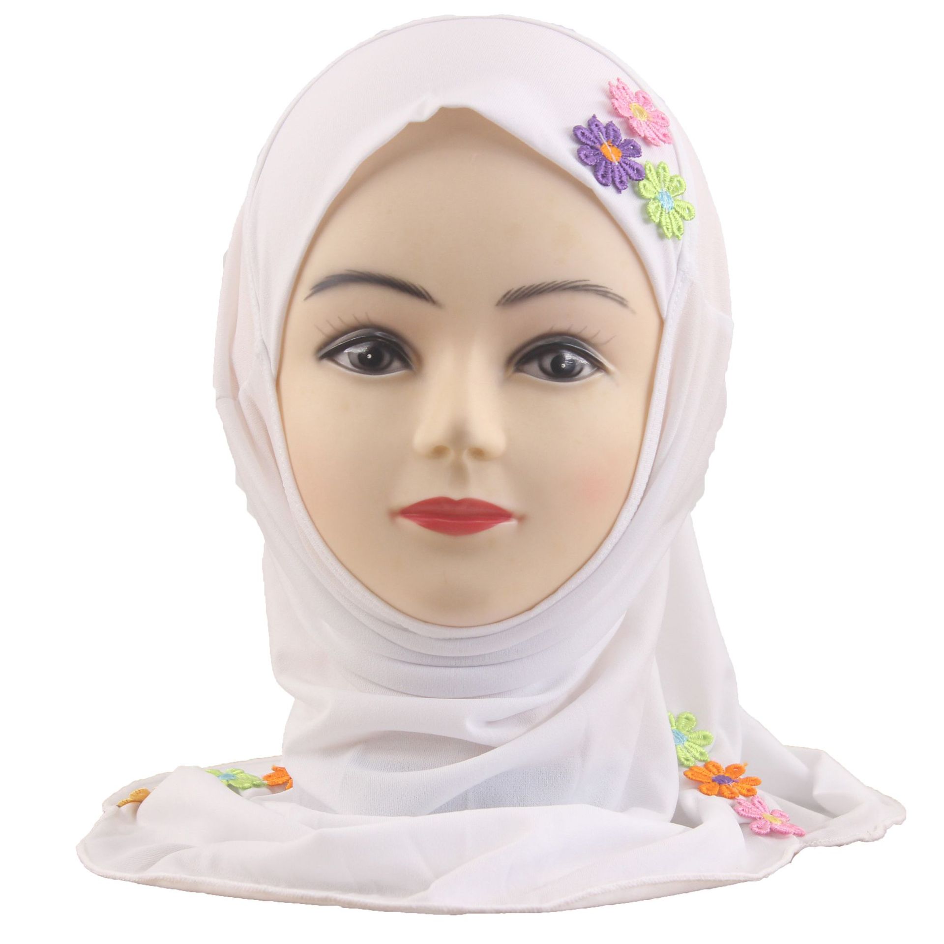 2-6Y Kids Girls Hijab Amira Turban Muslim Bonnet Shawls Headscarf Islamic Wrap - Picture 236 of 302