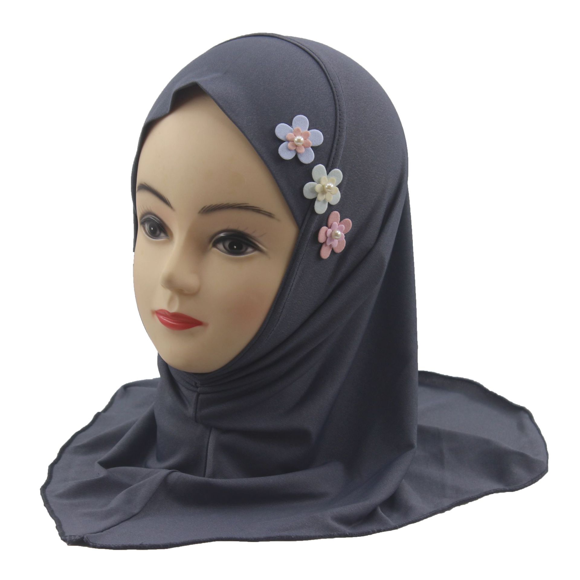 2-6Y Kids Girls Hijab Amira Turban Muslim Bonnet Shawls Headscarf Islamic Wrap - Picture 260 of 302