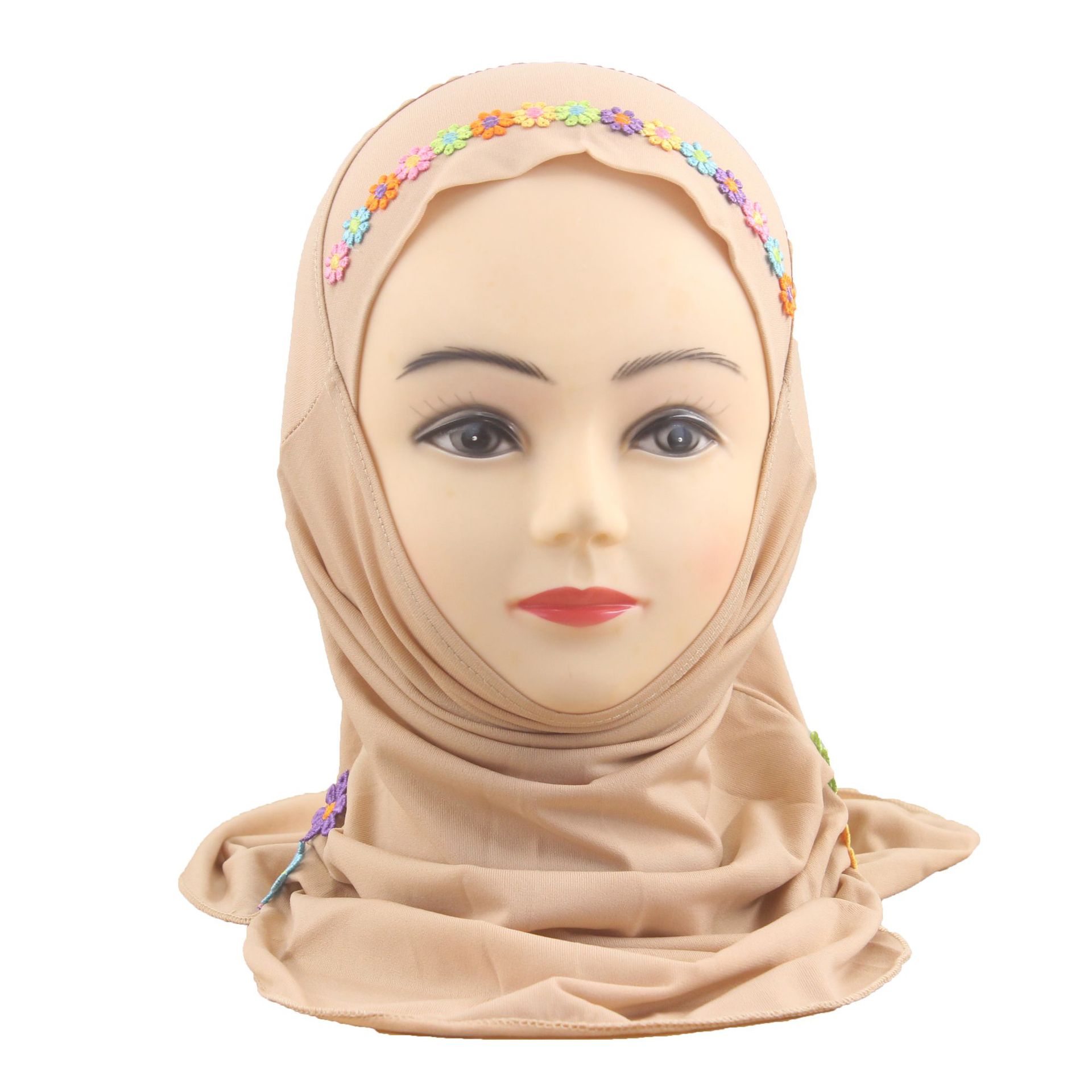 2-6Y Kids Girls Hijab Amira Turban Muslim Bonnet Shawls Headscarf Islamic Wrap - Picture 280 of 302