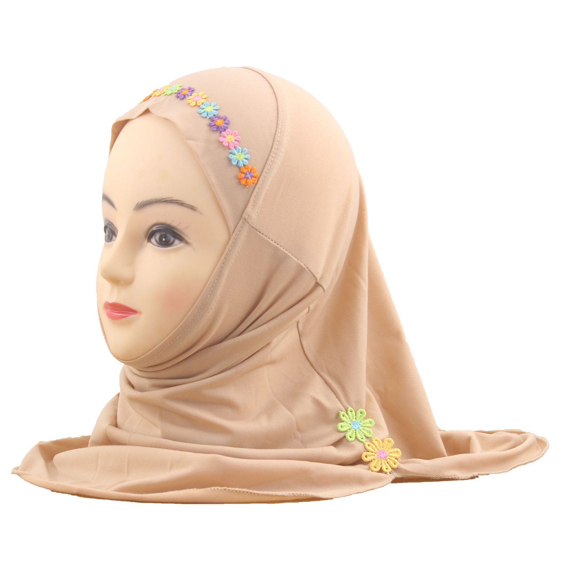 2-6Y Kids Girls Hijab Amira Turban Muslim Bonnet Shawls Headscarf Islamic Wrap - Picture 281 of 302