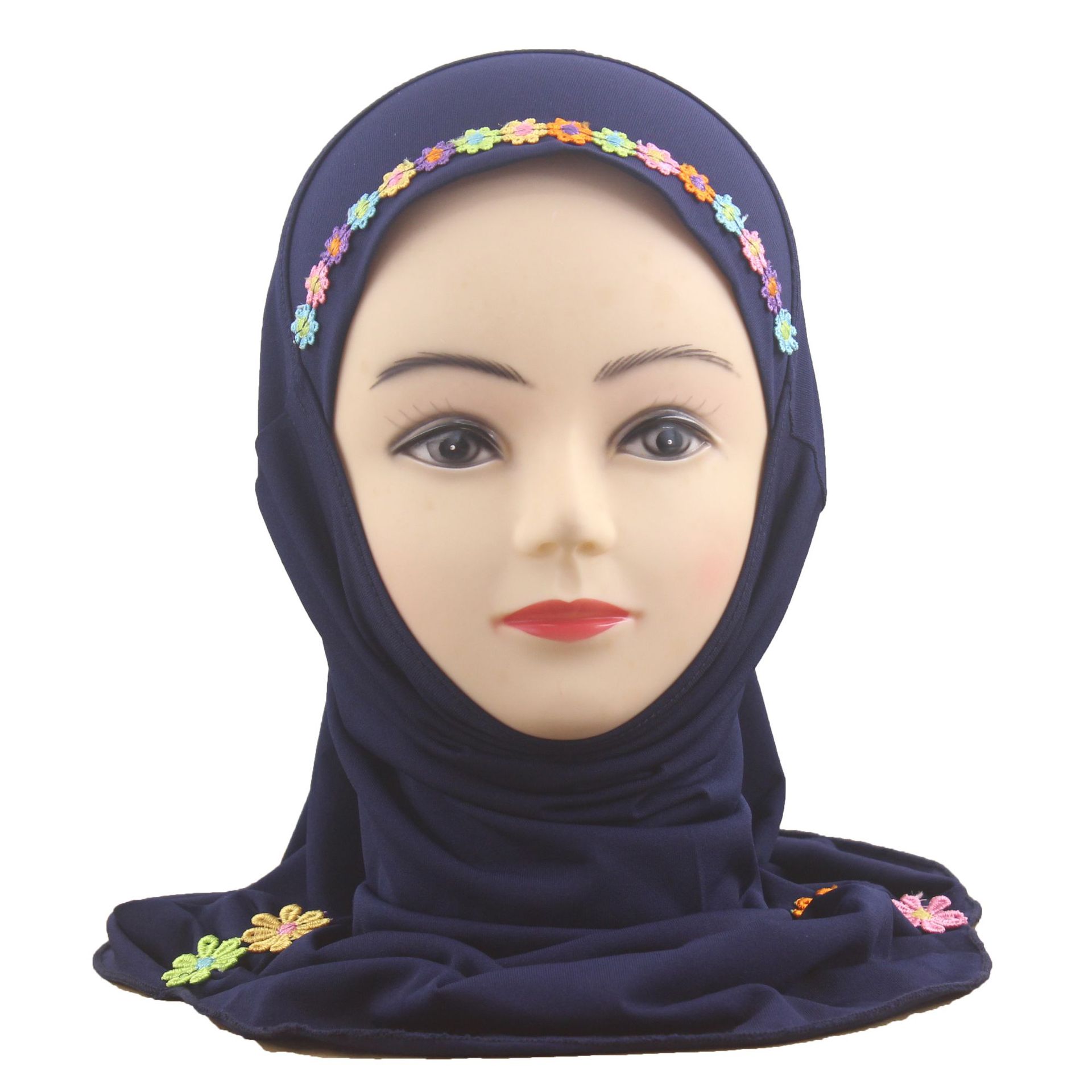 2-6Y Kids Girls Hijab Amira Turban Muslim Bonnet Shawls Headscarf Islamic Wrap - Picture 283 of 302