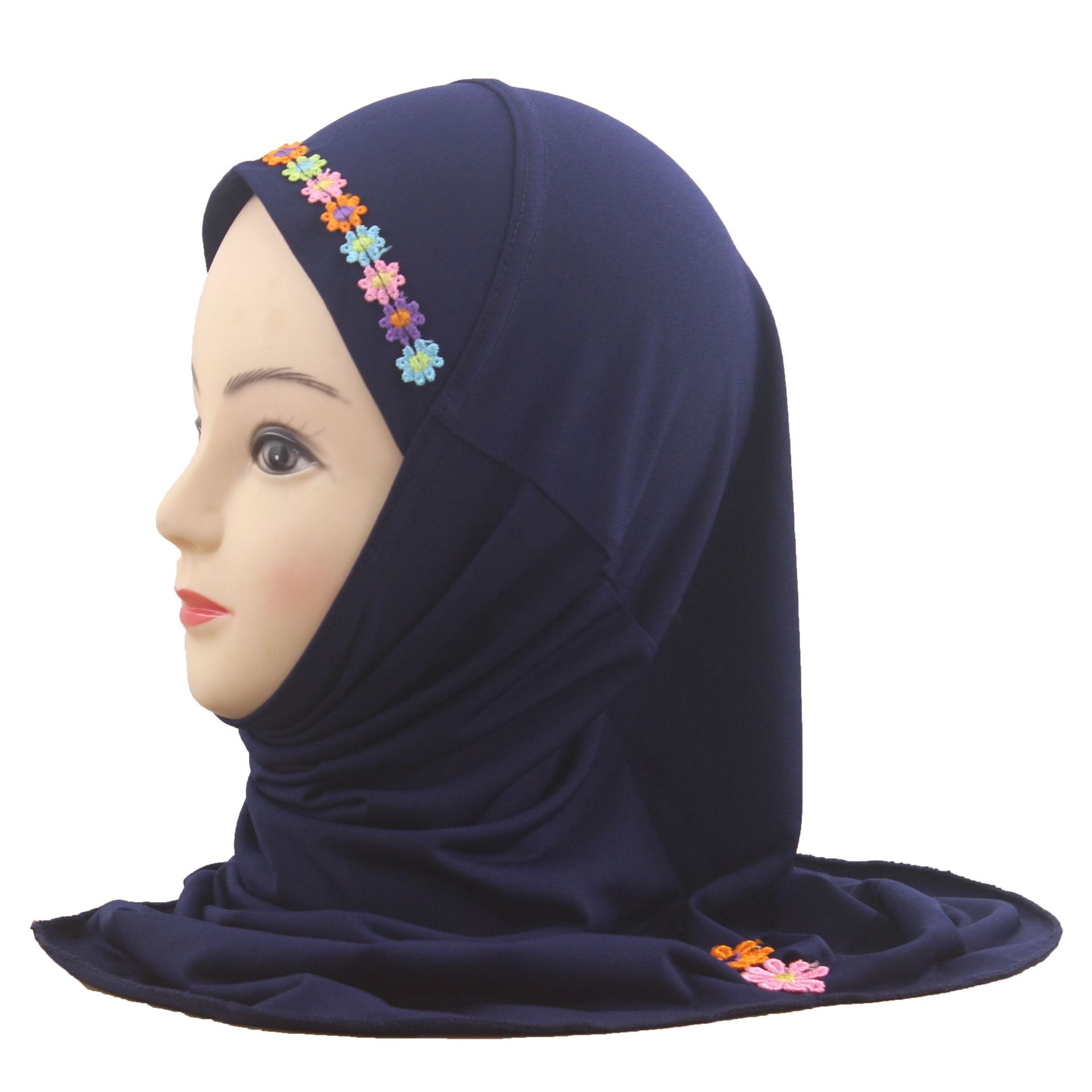 2-6Y Kids Girls Hijab Amira Turban Muslim Bonnet Shawls Headscarf Islamic Wrap - Picture 282 of 302