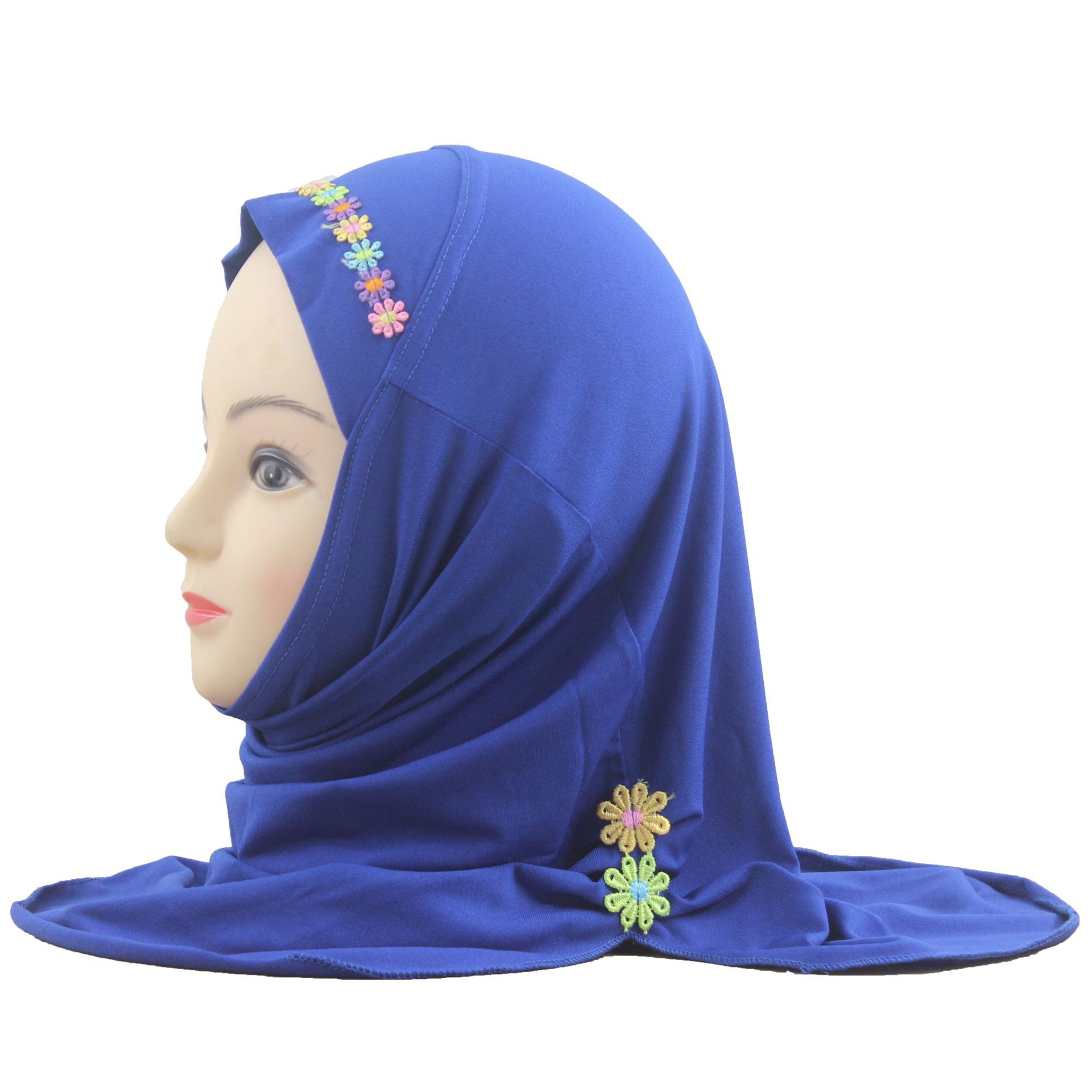 2-6Y Kids Girls Hijab Amira Turban Muslim Bonnet Shawls Headscarf Islamic Wrap - Picture 284 of 302
