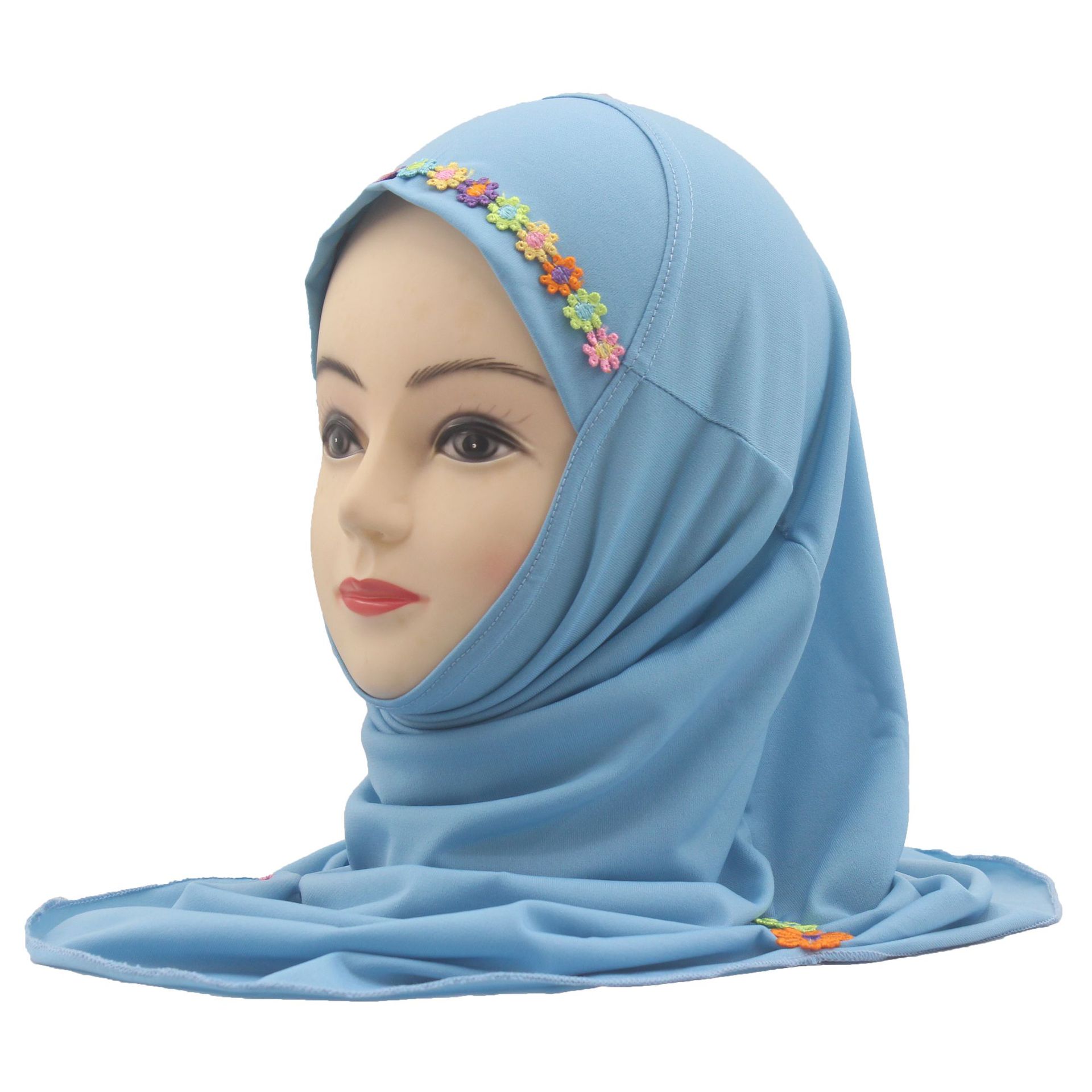 2-6Y Kids Girls Hijab Amira Turban Muslim Bonnet Shawls Headscarf Islamic Wrap - Picture 287 of 302