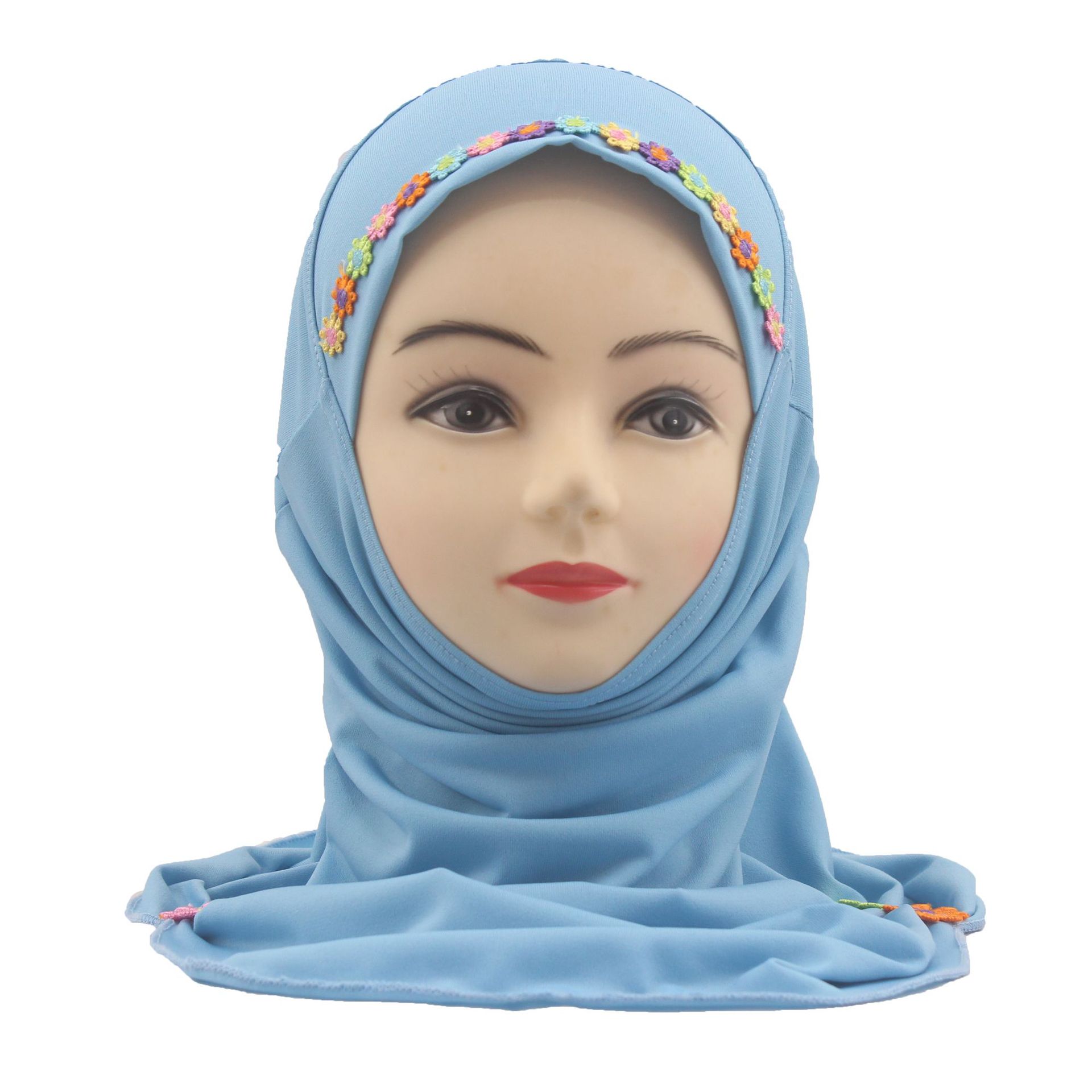 2-6Y Kids Girls Hijab Amira Turban Muslim Bonnet Shawls Headscarf Islamic Wrap - Picture 286 of 302