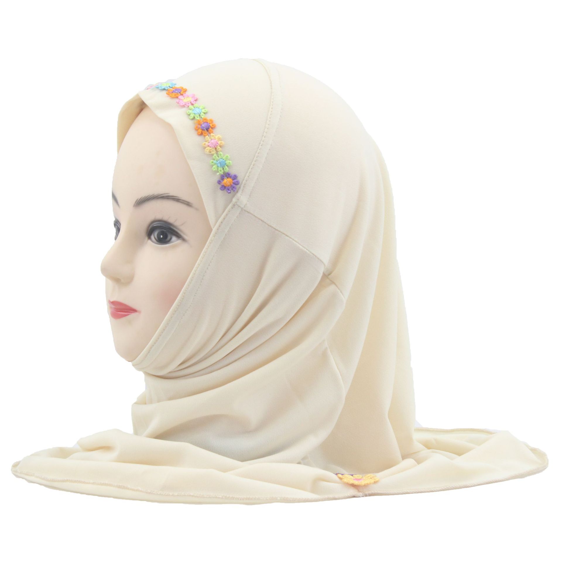 2-6Y Kids Girls Hijab Amira Turban Muslim Bonnet Shawls Headscarf Islamic Wrap - Picture 288 of 302
