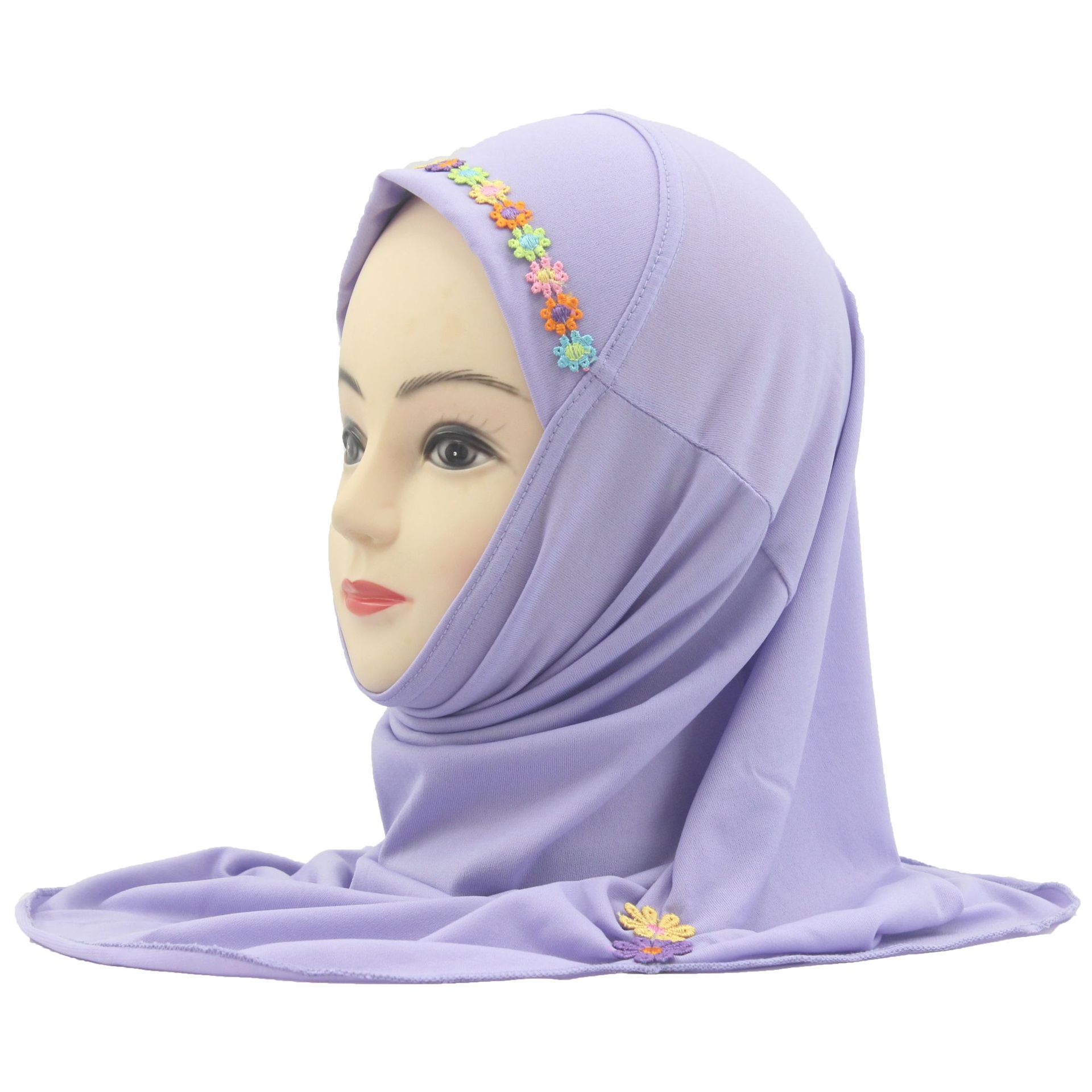2-6Y Kids Girls Hijab Amira Turban Muslim Bonnet Shawls Headscarf Islamic Wrap - Picture 290 of 302