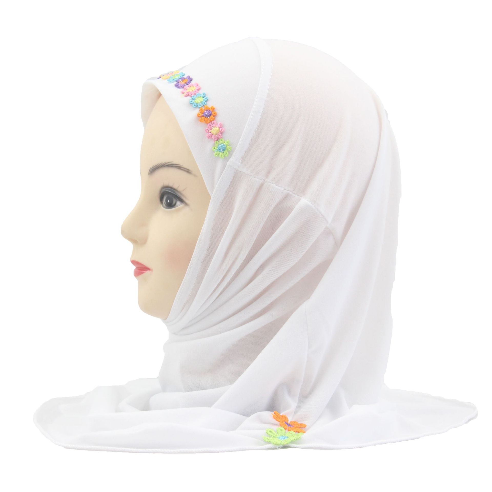 2-6Y Kids Girls Hijab Amira Turban Muslim Bonnet Shawls Headscarf Islamic Wrap - Picture 293 of 302