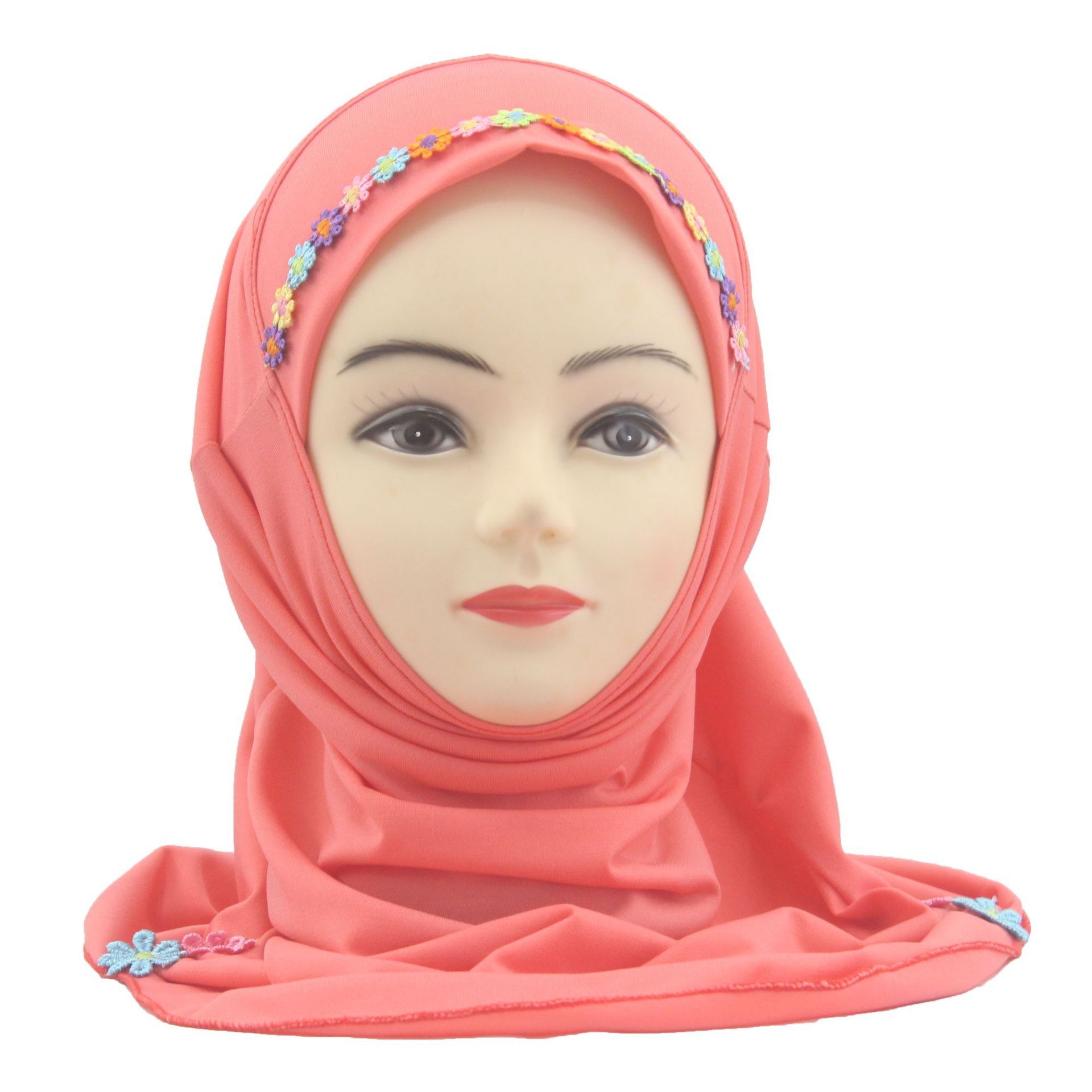 2-6Y Kids Girls Hijab Amira Turban Muslim Bonnet Shawls Headscarf Islamic Wrap - Picture 295 of 302