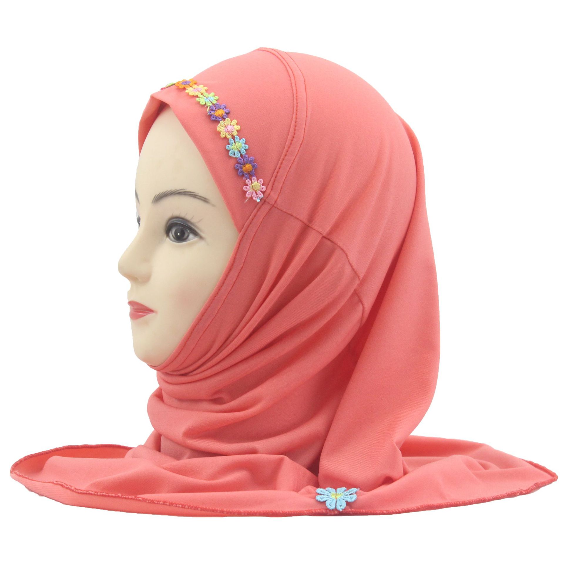 2-6Y Kids Girls Hijab Amira Turban Muslim Bonnet Shawls Headscarf Islamic Wrap - Picture 296 of 302