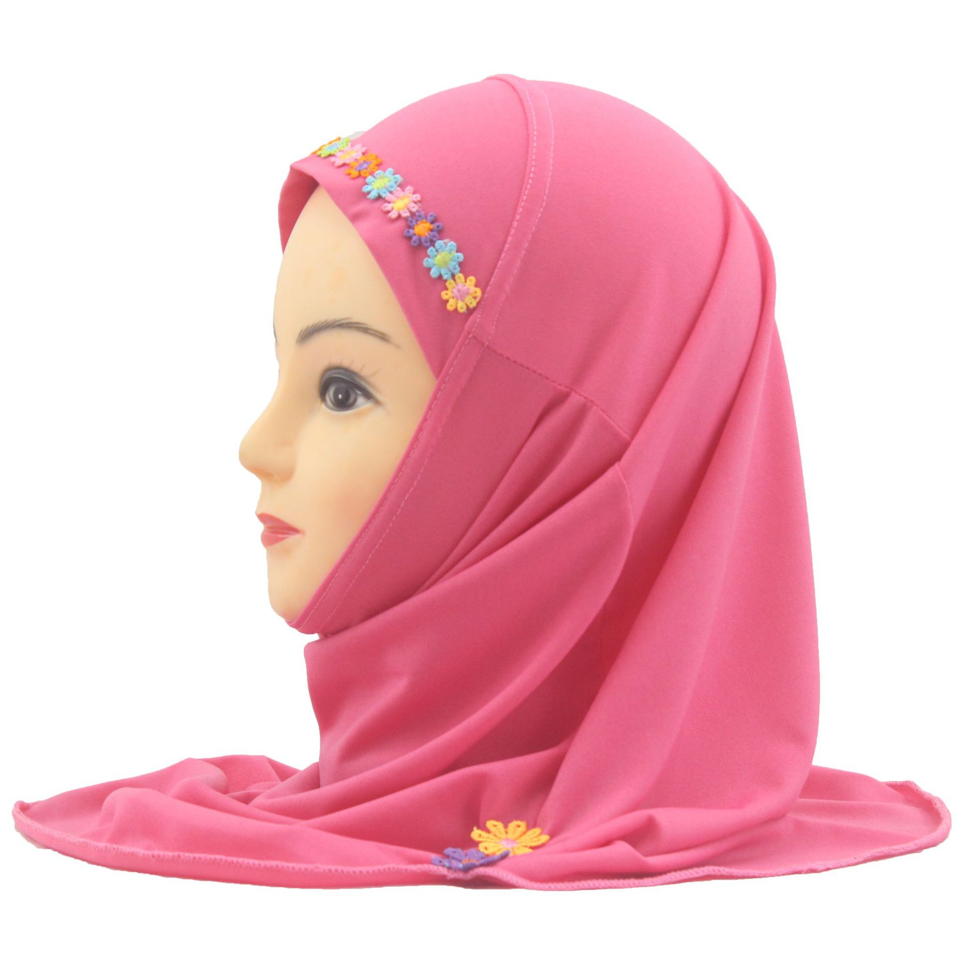 2-6Y Kids Girls Hijab Amira Turban Muslim Bonnet Shawls Headscarf Islamic Wrap - Picture 298 of 302