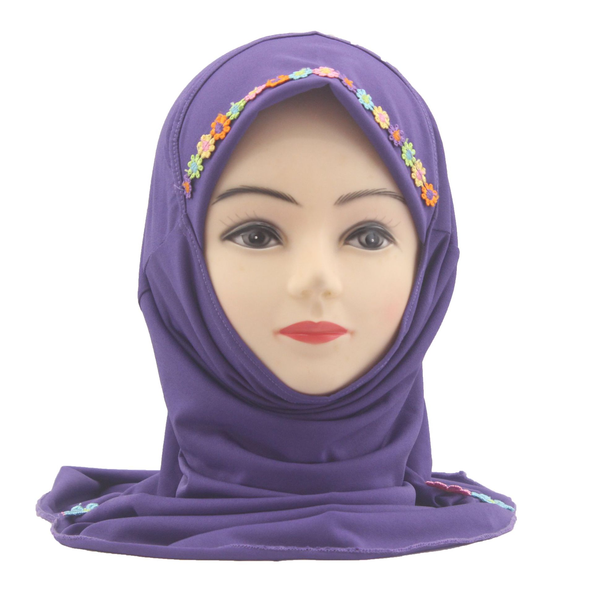 2-6Y Kids Girls Hijab Amira Turban Muslim Bonnet Shawls Headscarf Islamic Wrap - Picture 300 of 302
