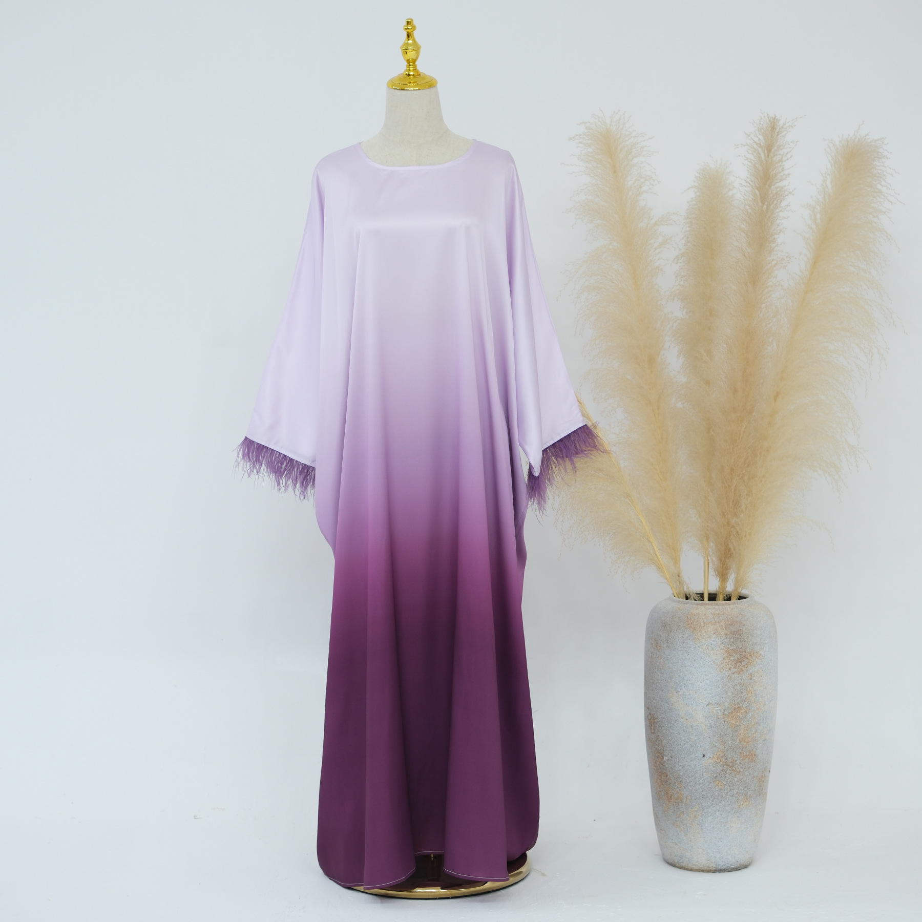 Batwing Sleeve Kaftan Women Evening Long Dress Abaya Muslim Robe Dubai Gown Prom - Picture 53 of 60