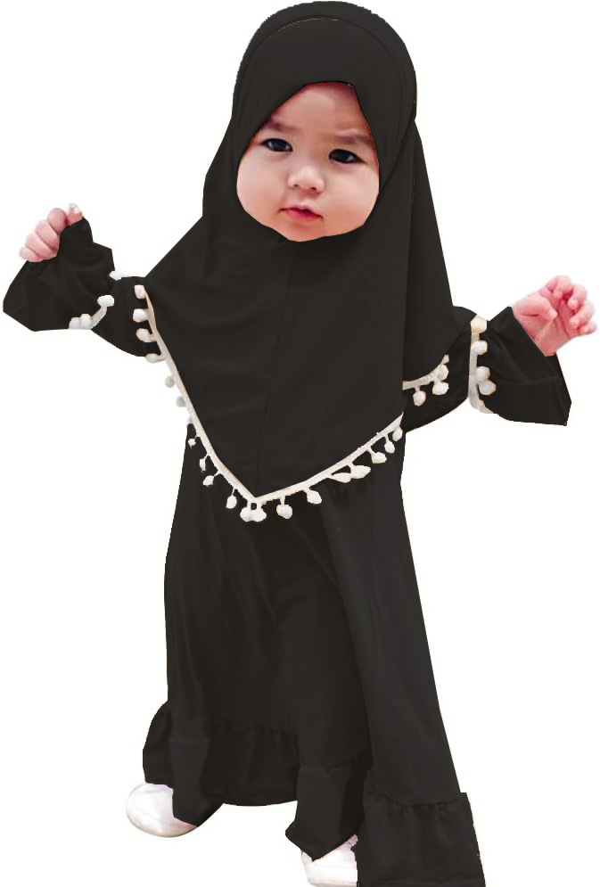 Musulmán Niños Niñas Vestido Caftán Khimar Hijab Conjunto de Oración Ropa Árabe Islámica - Imagen 52 de 62