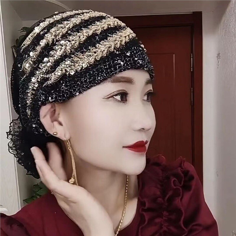 Sombrero árabe musulmán hiyab mujer cubierta de cabeza gorras gorro islámico cáncer quimioterapia gorro - Imagen 16 de 37