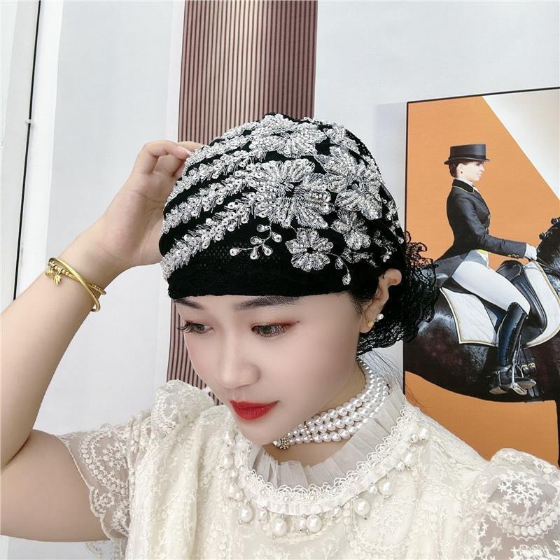 Sombrero árabe musulmán hiyab mujer cubierta de cabeza gorras gorro islámico cáncer quimioterapia gorro - Imagen 17 de 37