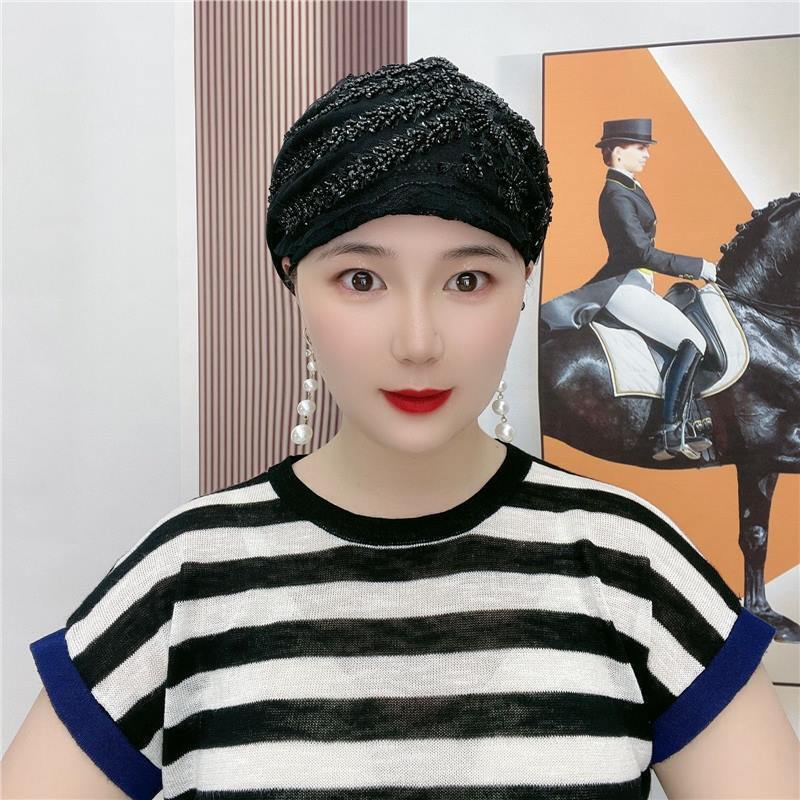 Sombrero árabe musulmán hiyab mujer cubierta de cabeza gorras gorro islámico cáncer quimioterapia gorro - Imagen 18 de 37