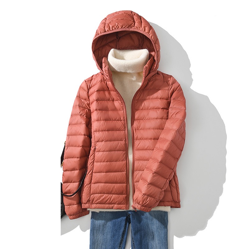 Down Jacket Short Hooded Jacket Large 90% White Duck Down Detachable Cap - Picture 19 of 19