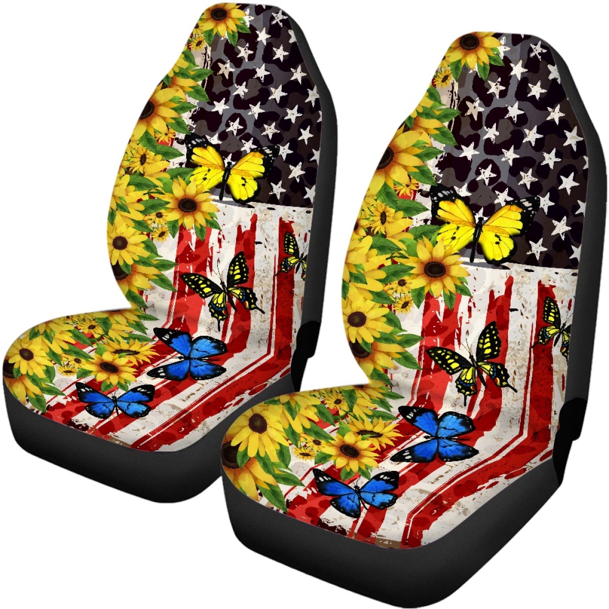 Full Set of Leopard Print Car Elastic Seat Covers Front and Rear Interior Floral - Picture 26 of 50